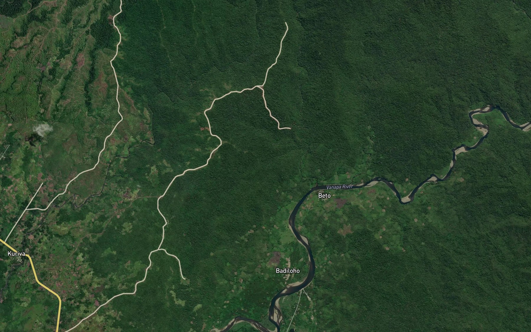 Satellite map of the Iahibu River