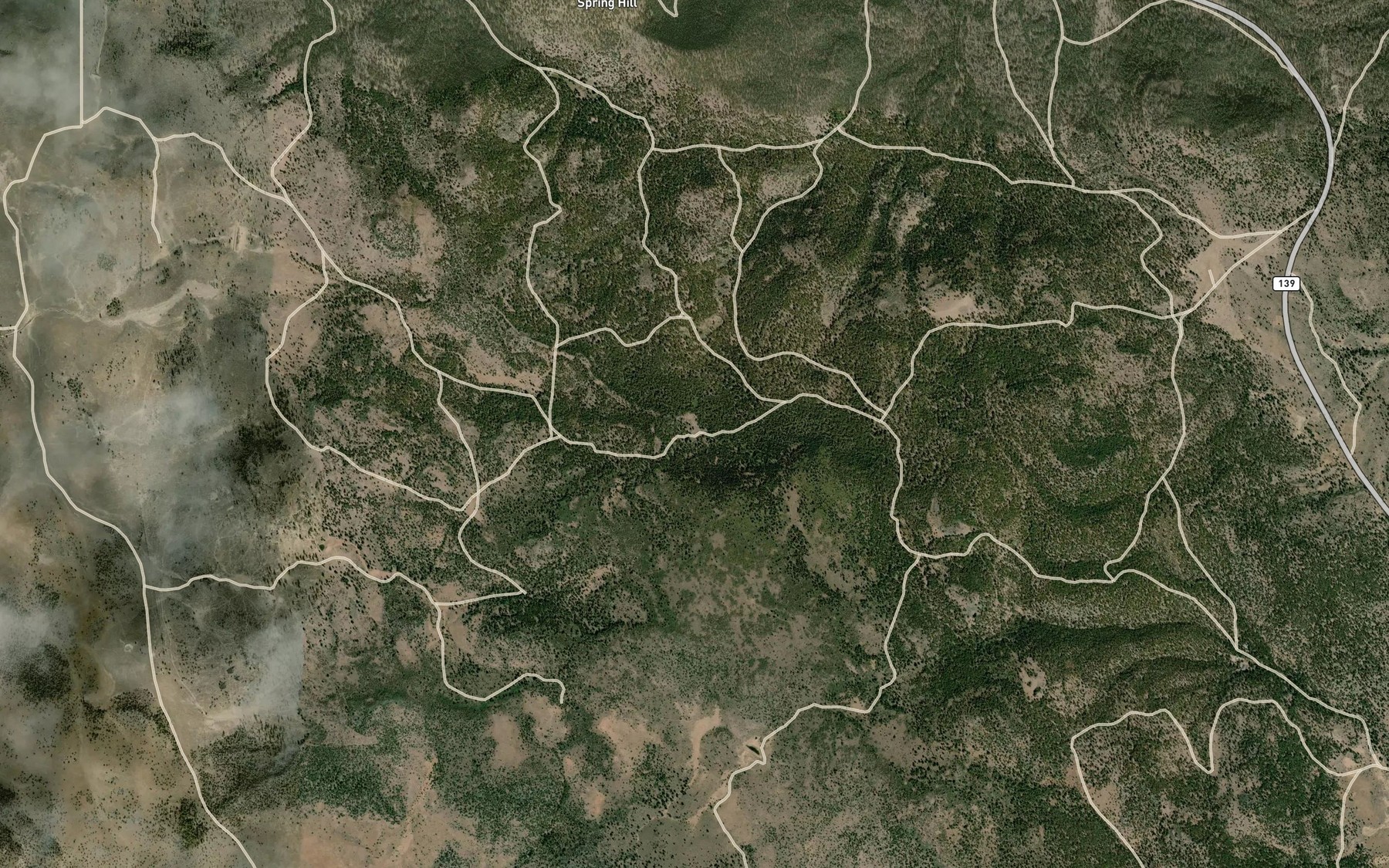 Satellite map of the Four Pine Spring