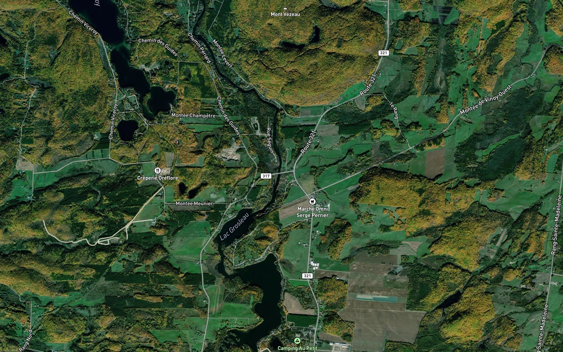 Satellite map of the Ruisseau Cheneville