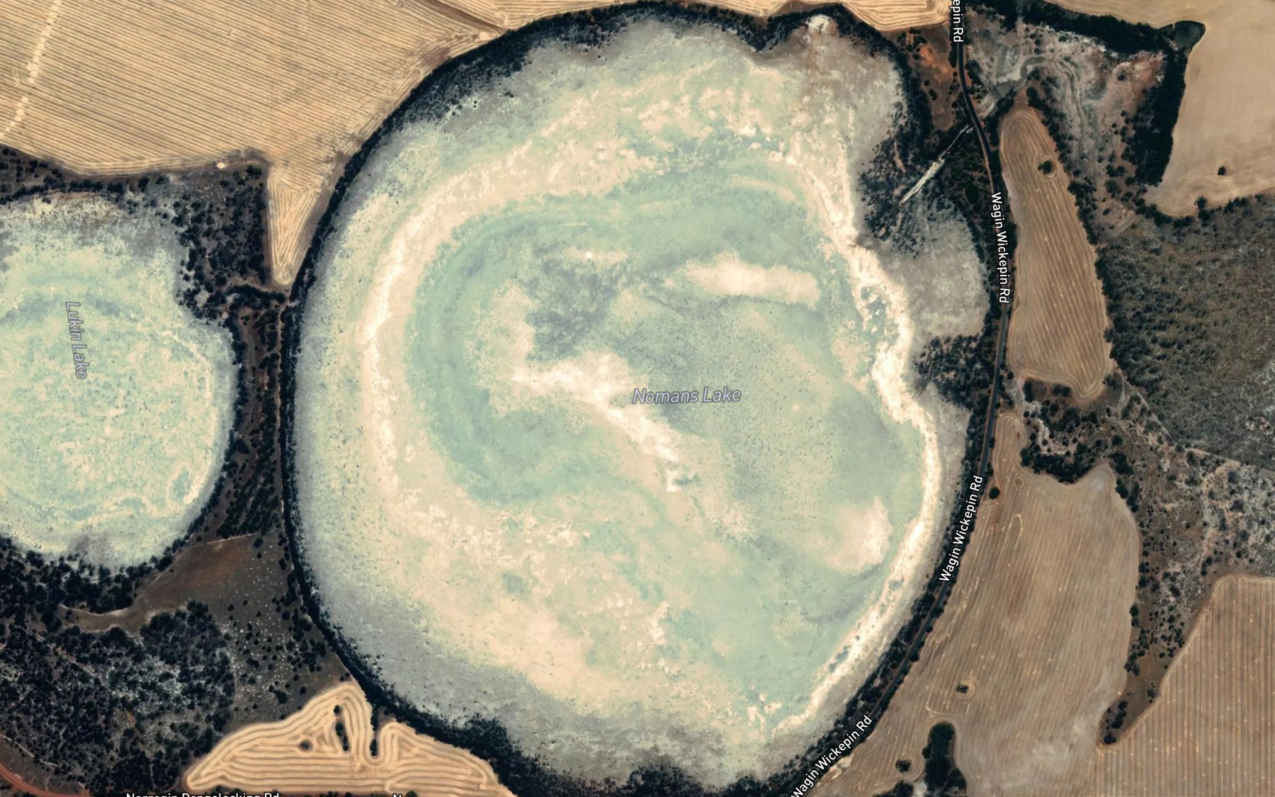Satellite map of the Nomans Lake