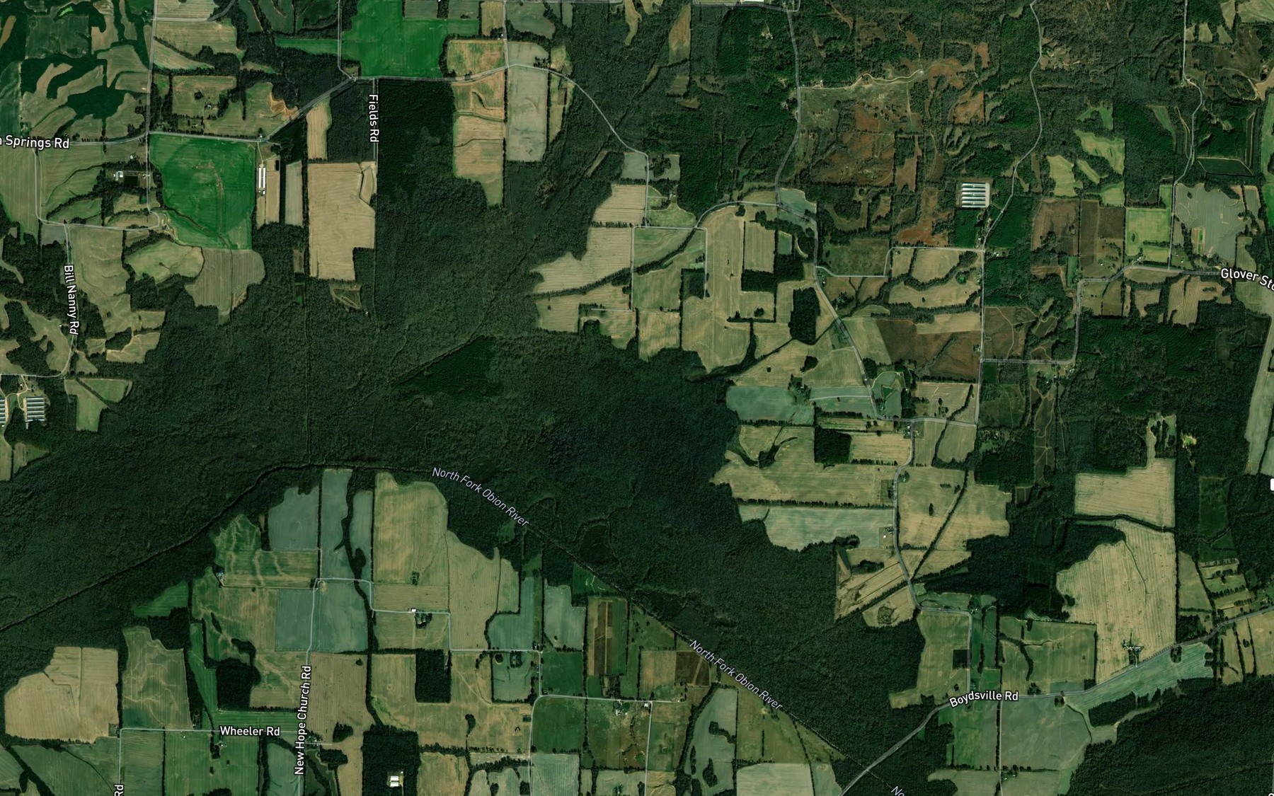 Satellite map of the Donoho Branch