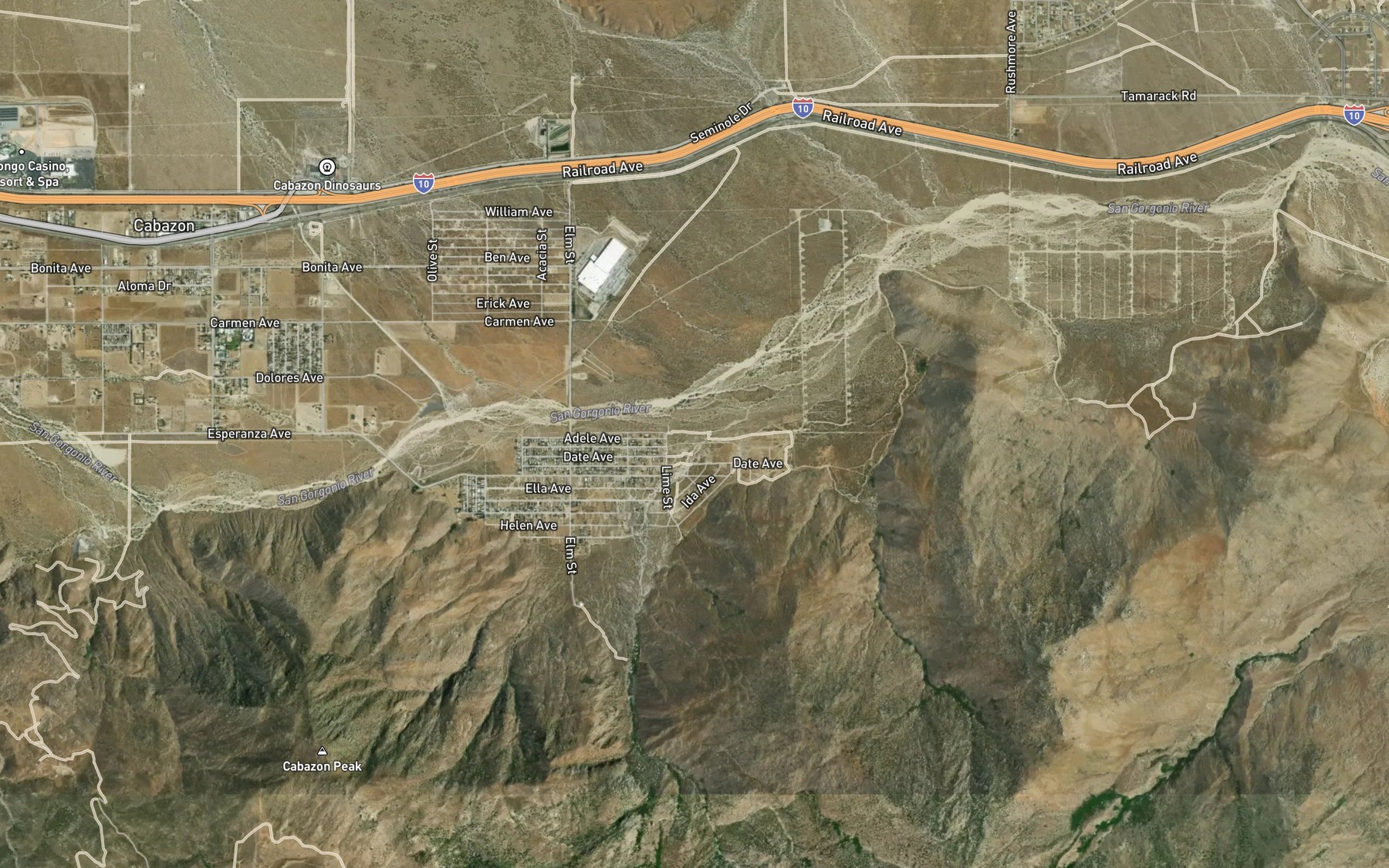 Satellite map of the Jenson Creek