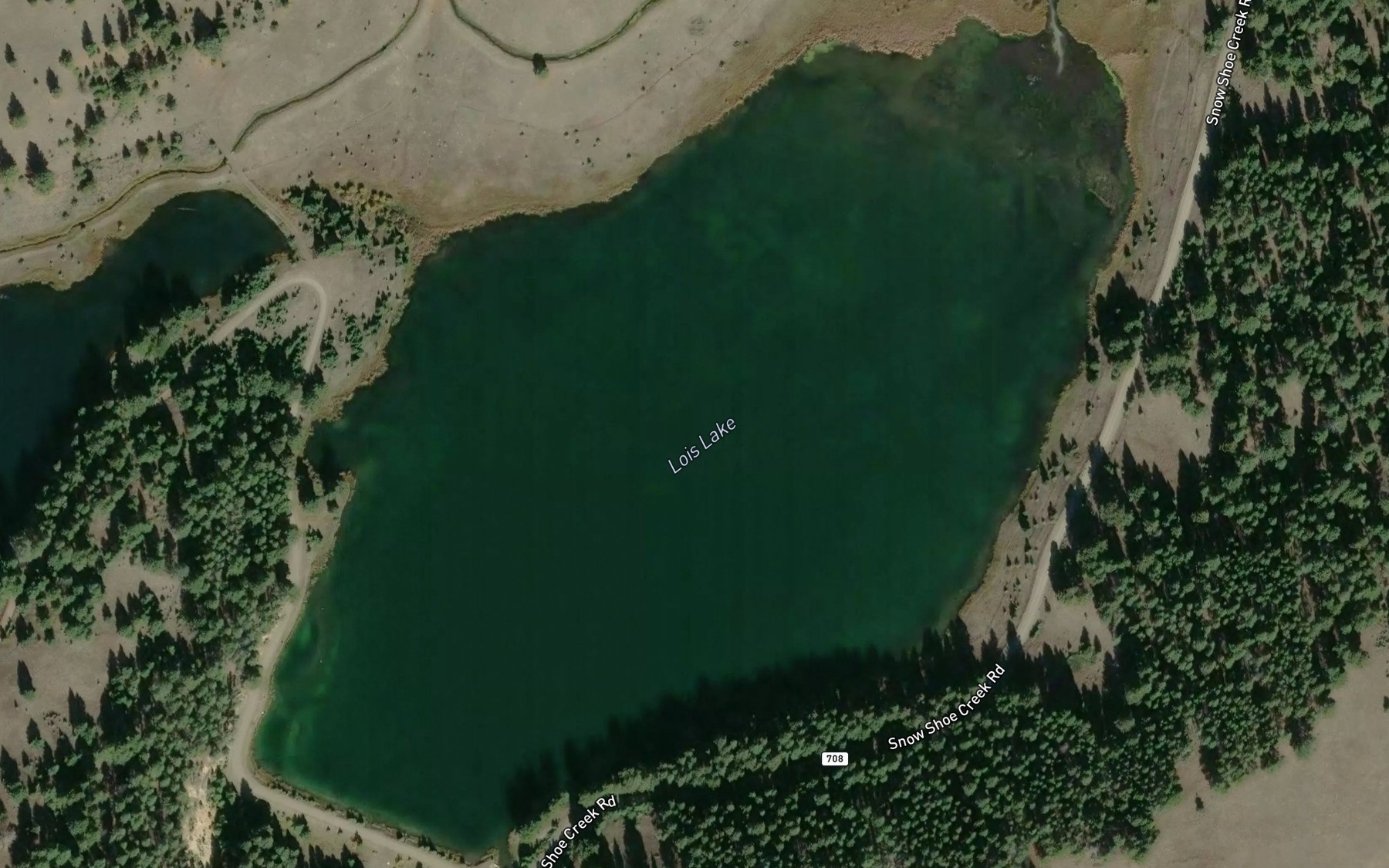 Satellite map of the Lois Lake