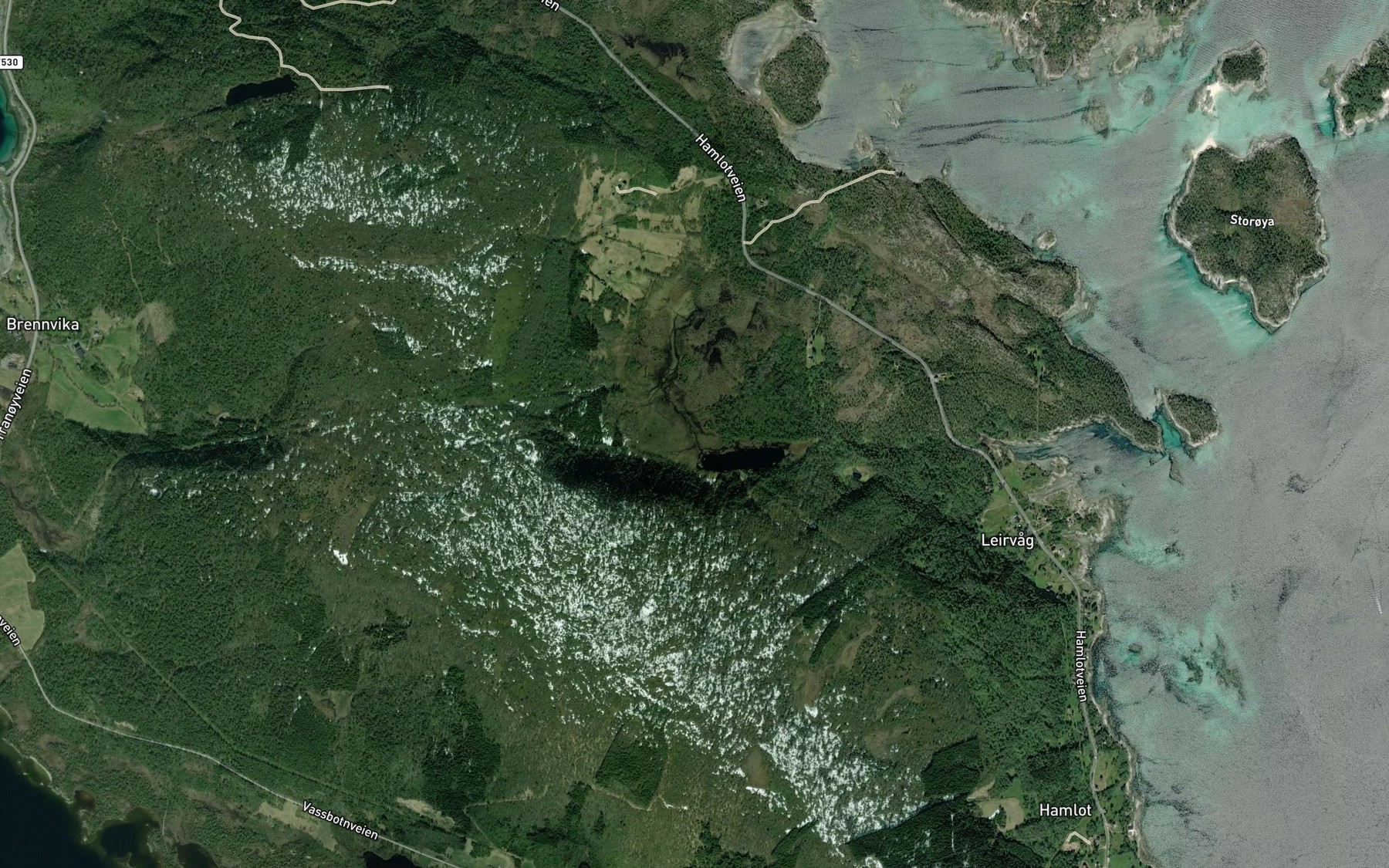 Satellite map of the Aselva
