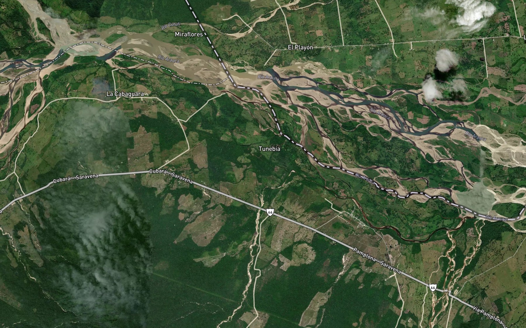 Satellite map of the Quebrada Siete Pasos