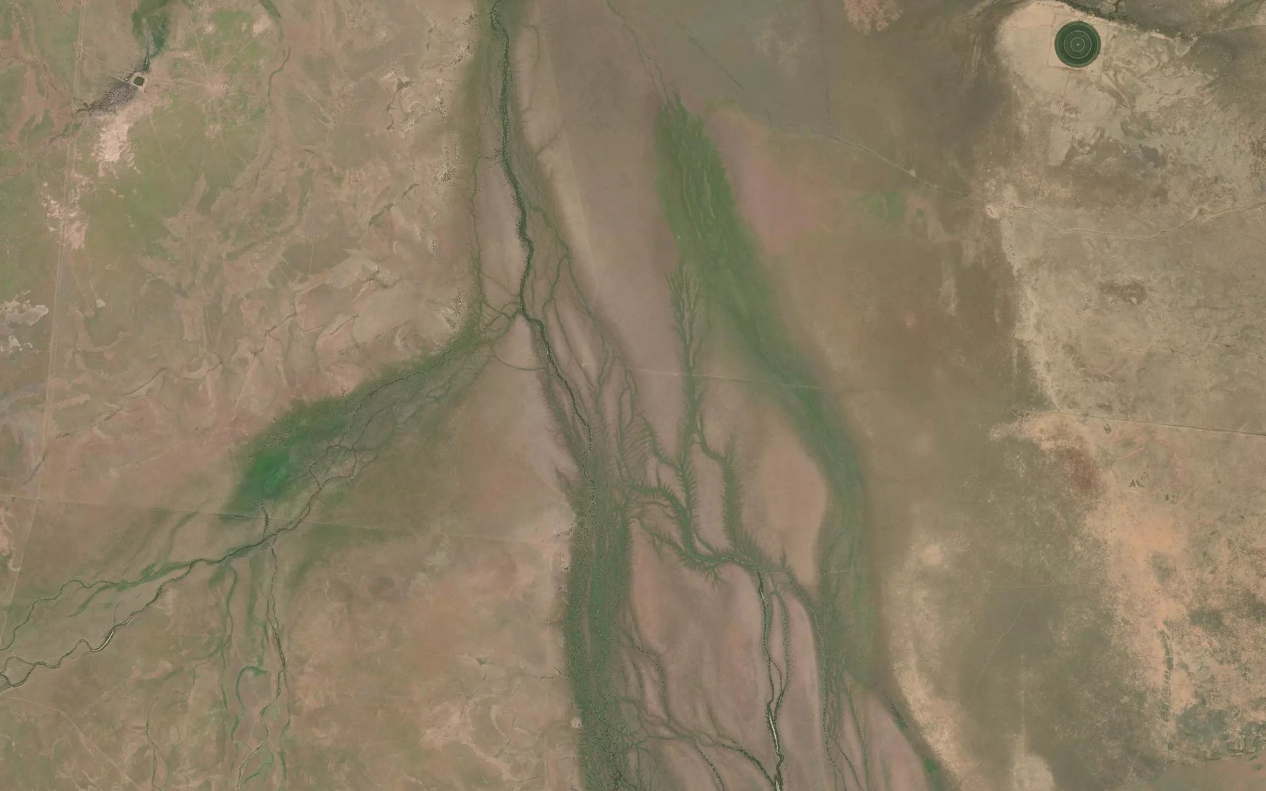 Satellite map of the Emu Creek