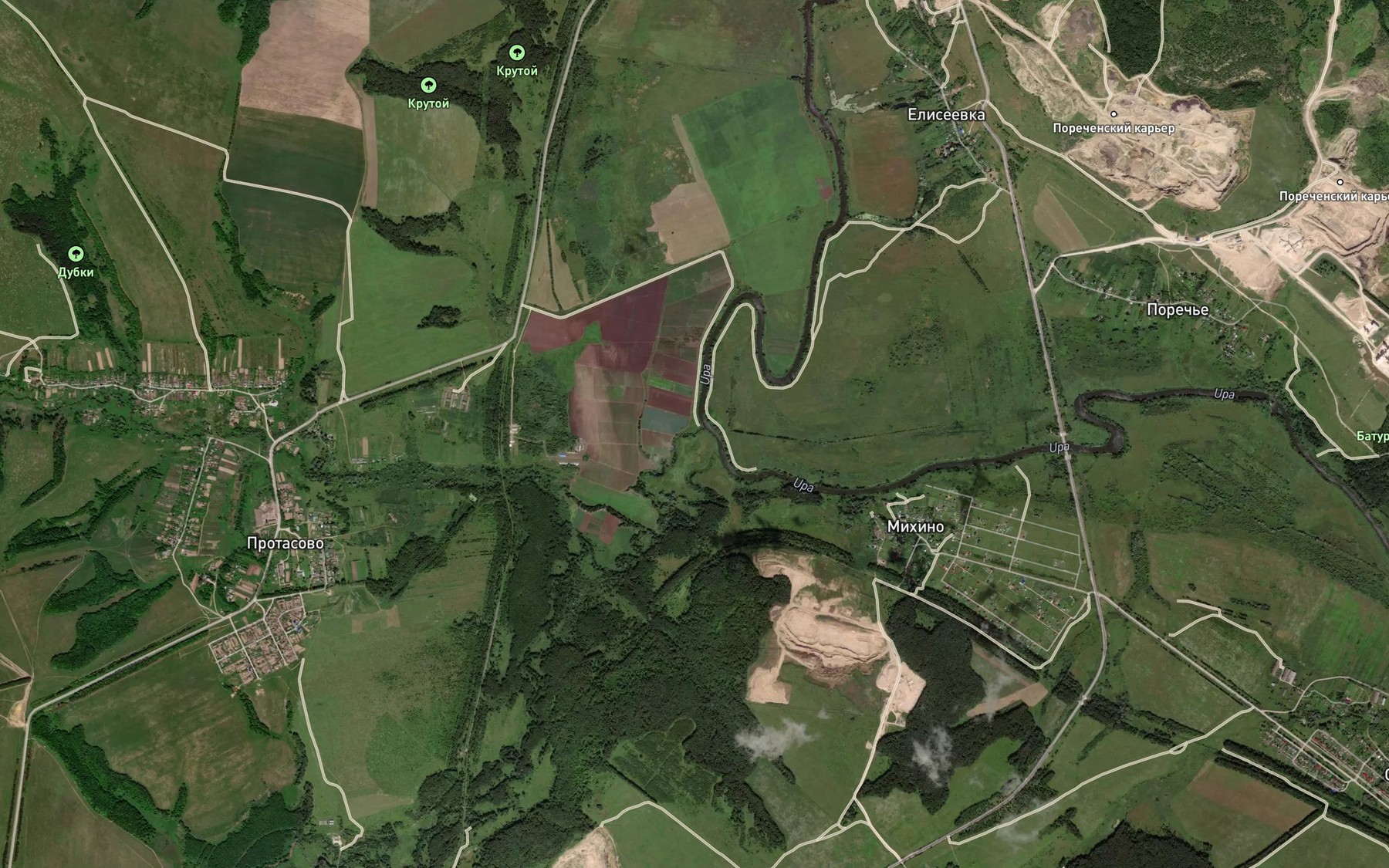 Satellite map of the Dubenka