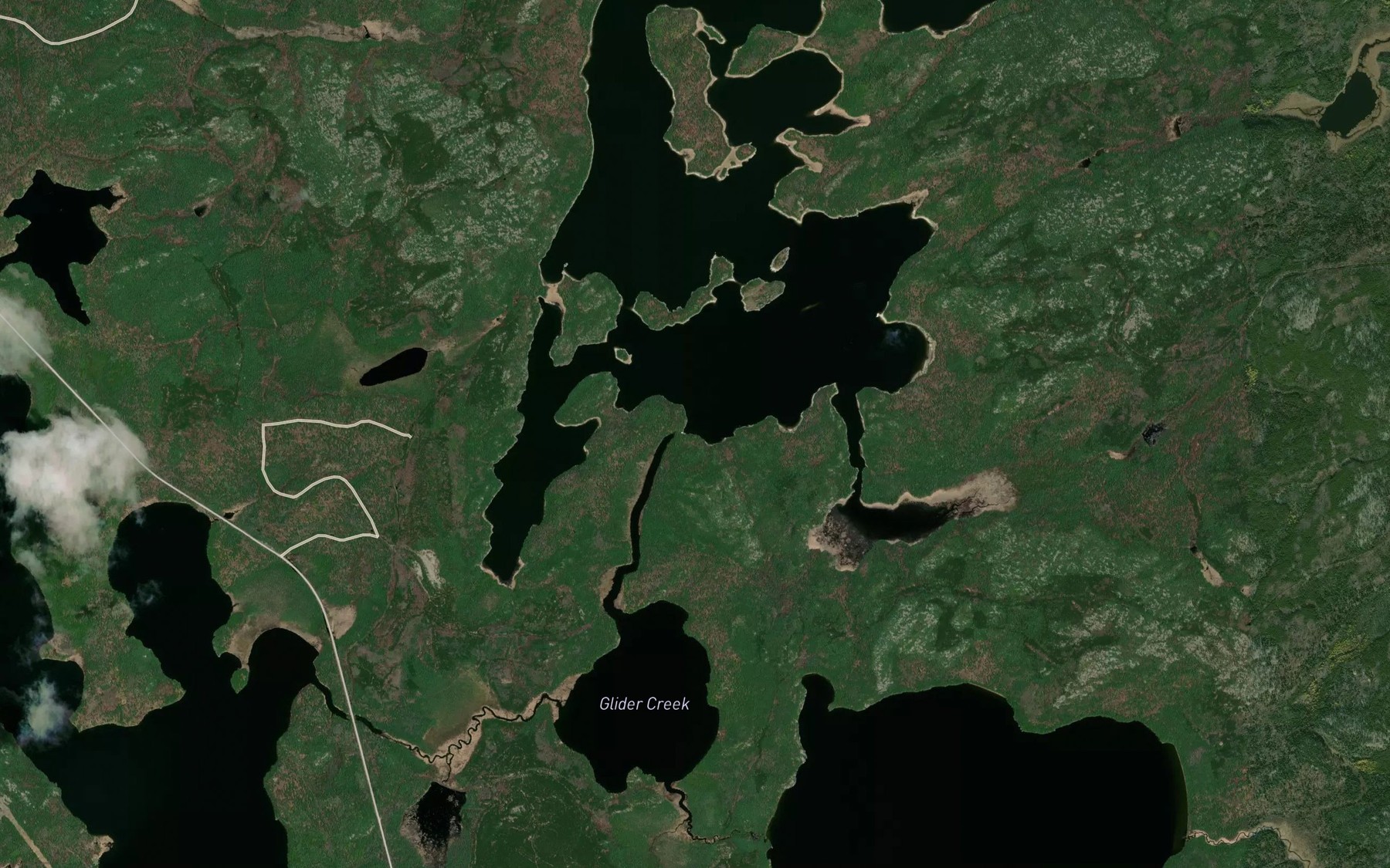 Satellite map of the Glider Creek