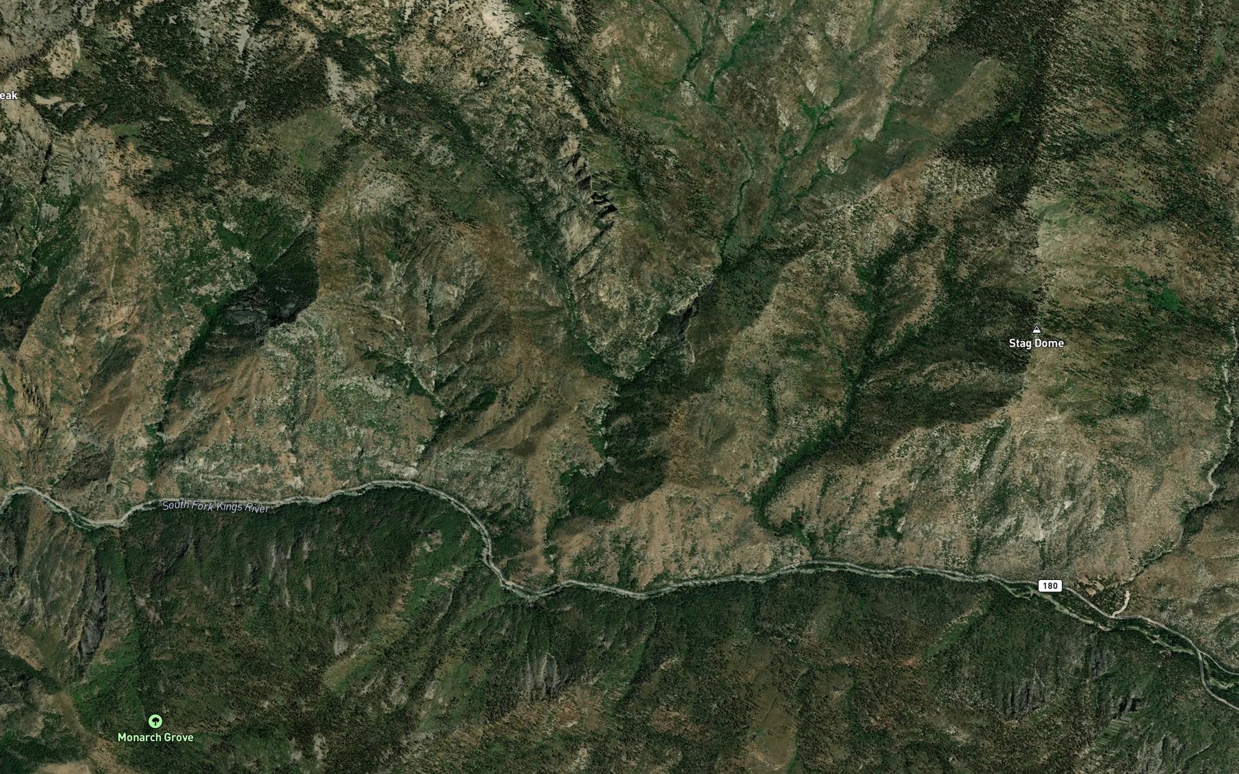 Satellite map of the Wren Creek