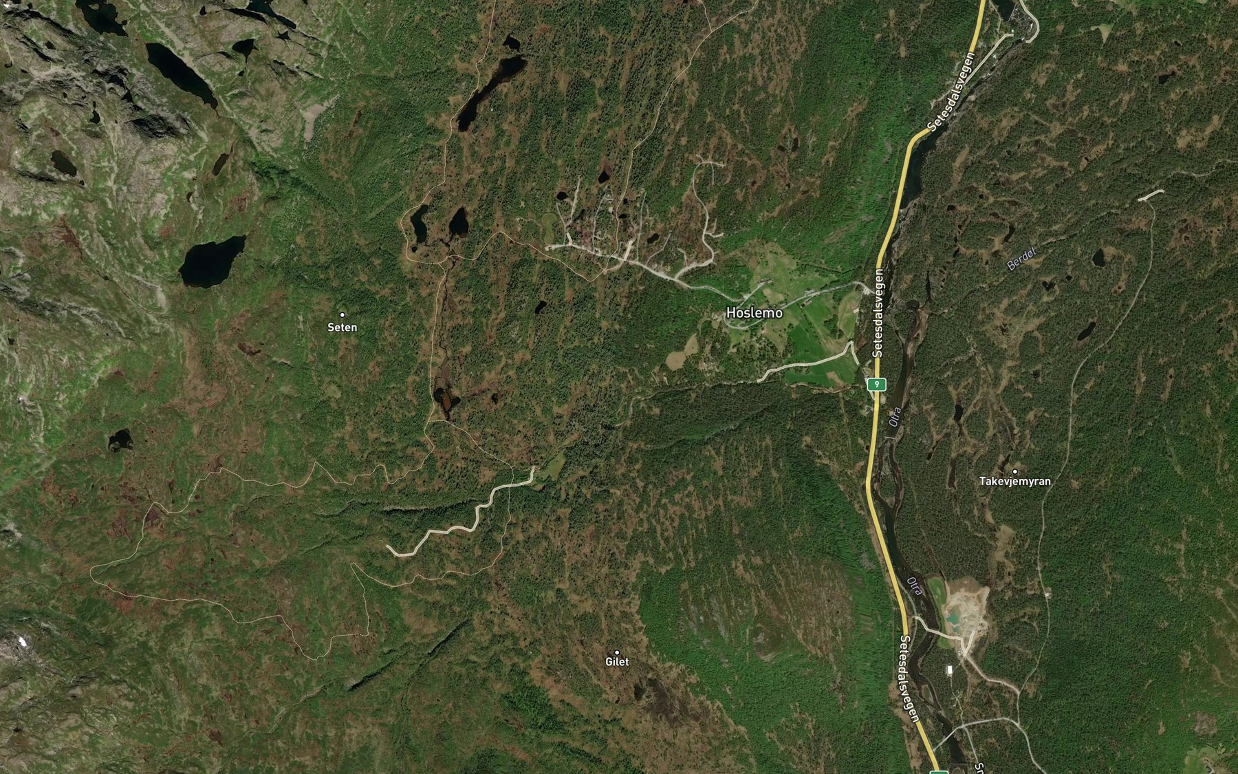 Satellite map of the Raudkleivbekken