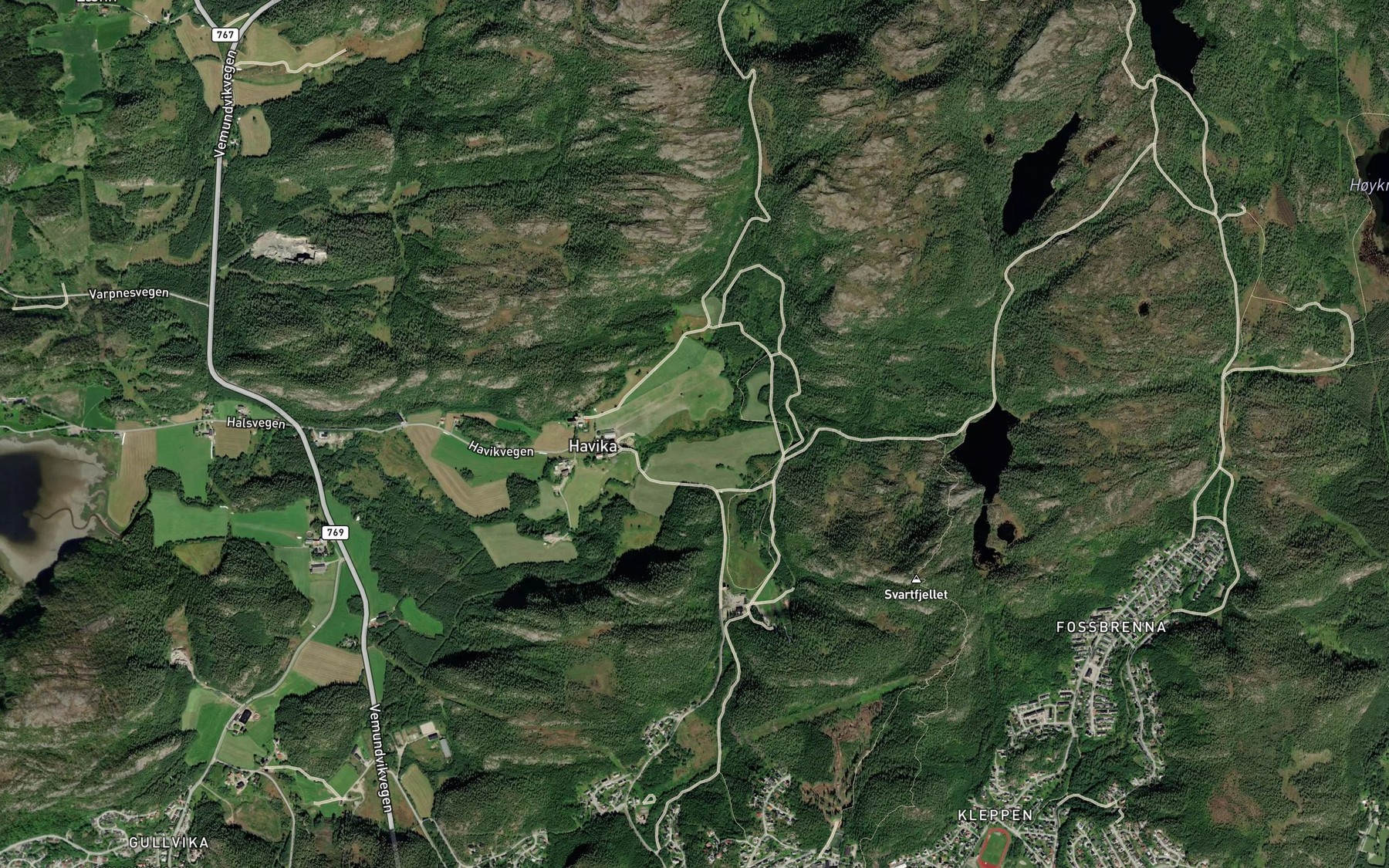 Satellite map of the Havikvassbekken