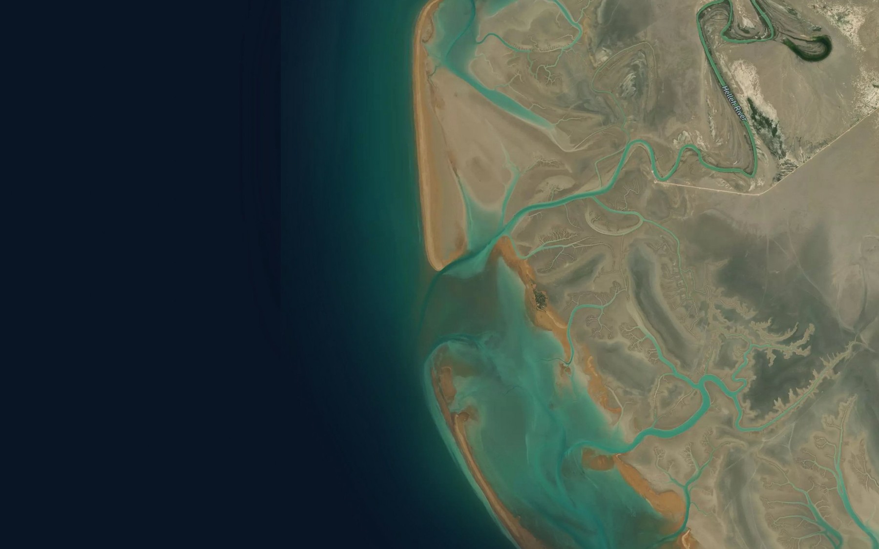 Satellite map of the Rudkhaneh-ye Helleh