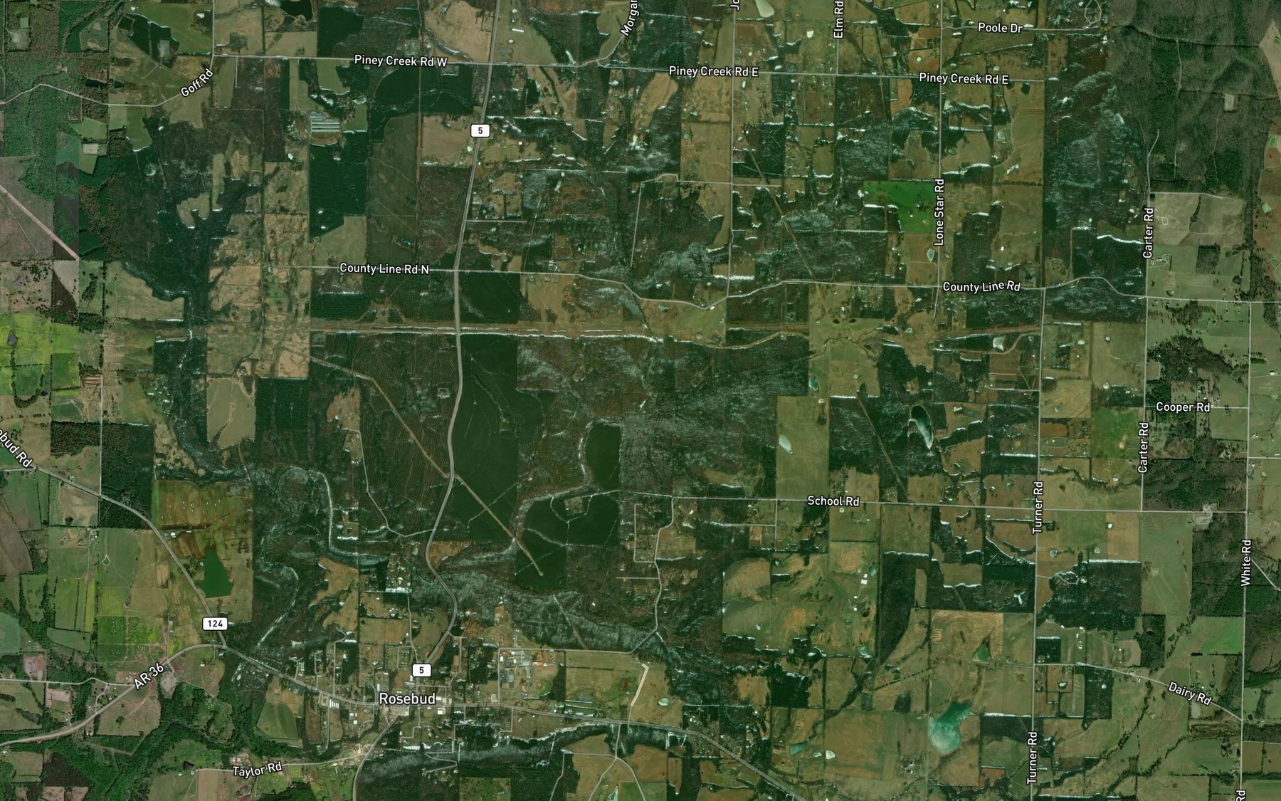 Satellite map of the Graham Branch