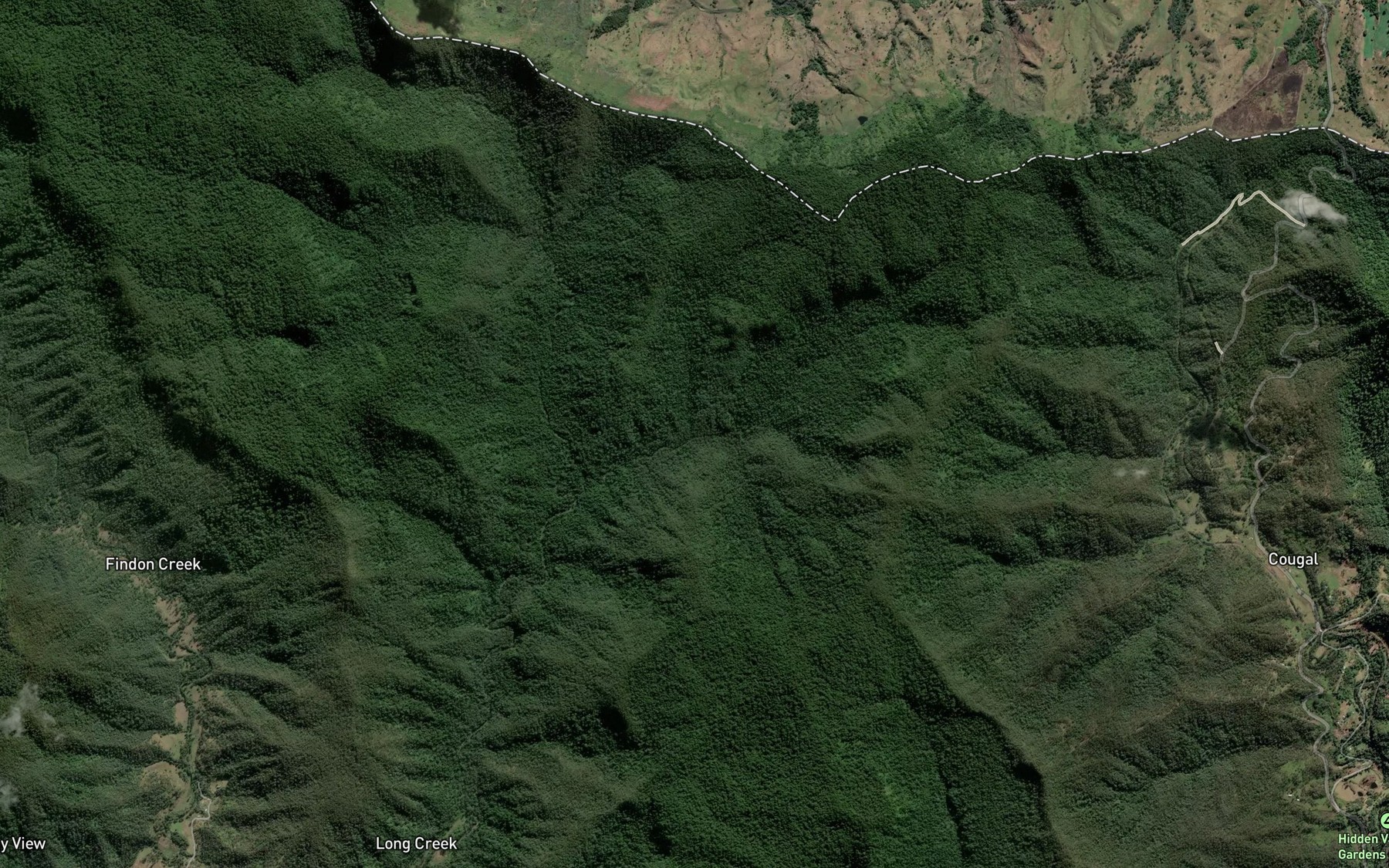 Satellite map of the Yard Creek