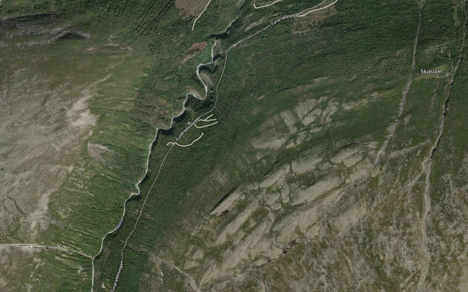 Satellite map of the Illvegsgrovin