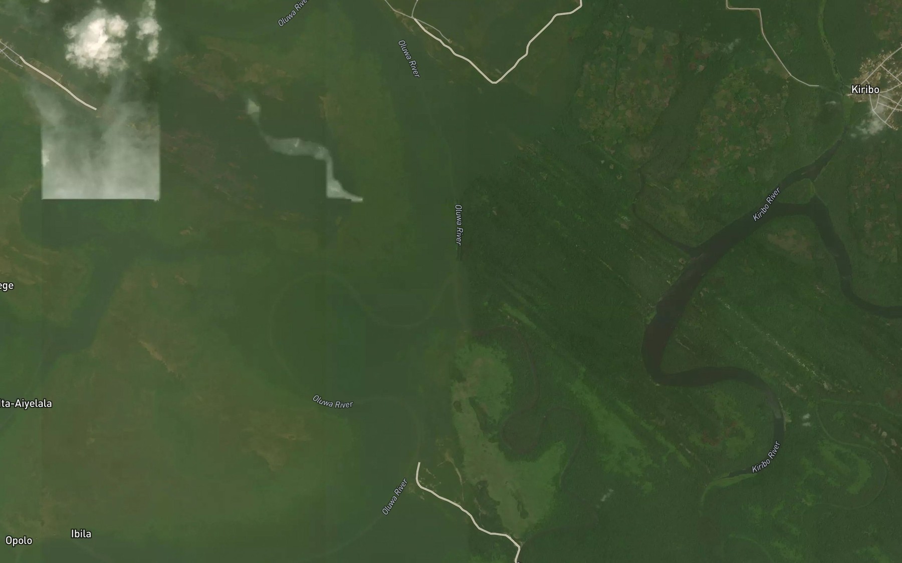 Satellite map of the River Oluwa