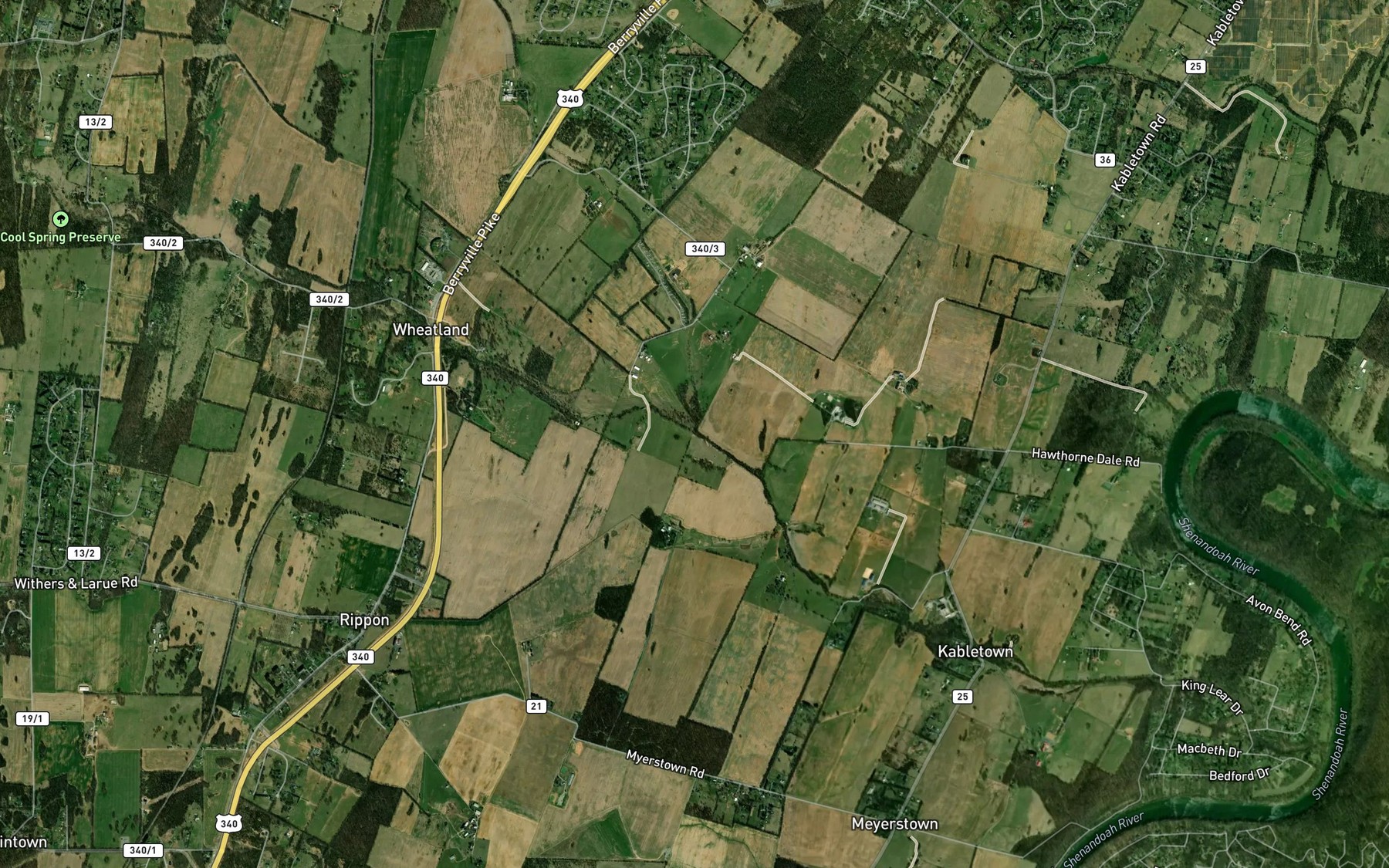 Satellite map of the North Fork Bullskin Run