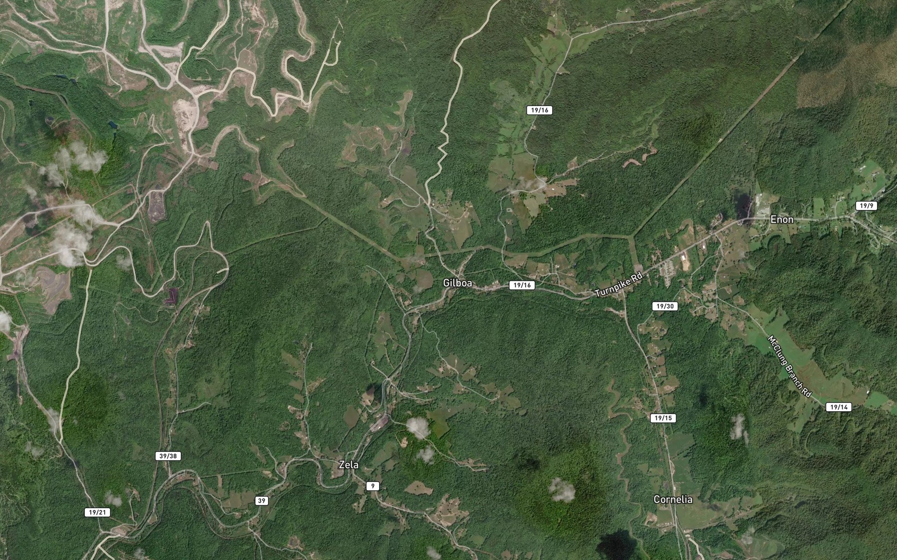 Satellite map of the Hutchison Branch