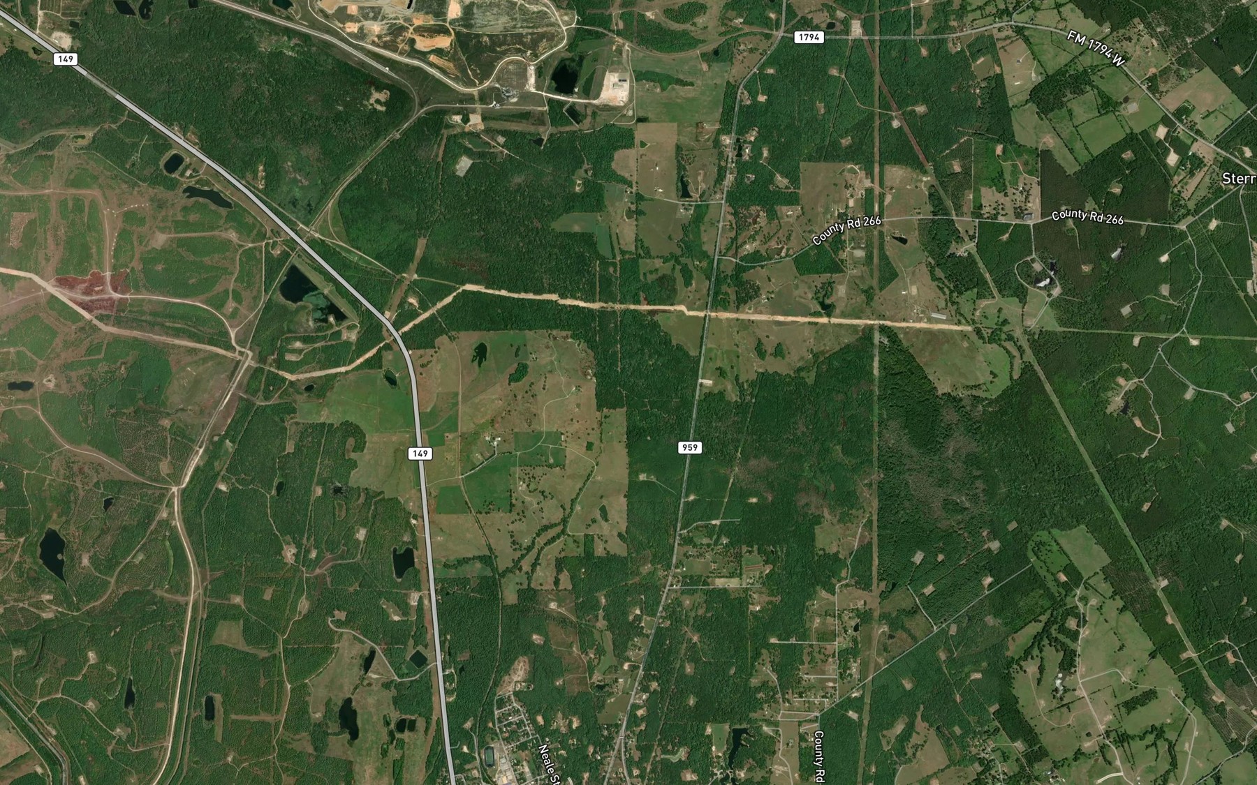 Satellite map of the Mulberry Creek