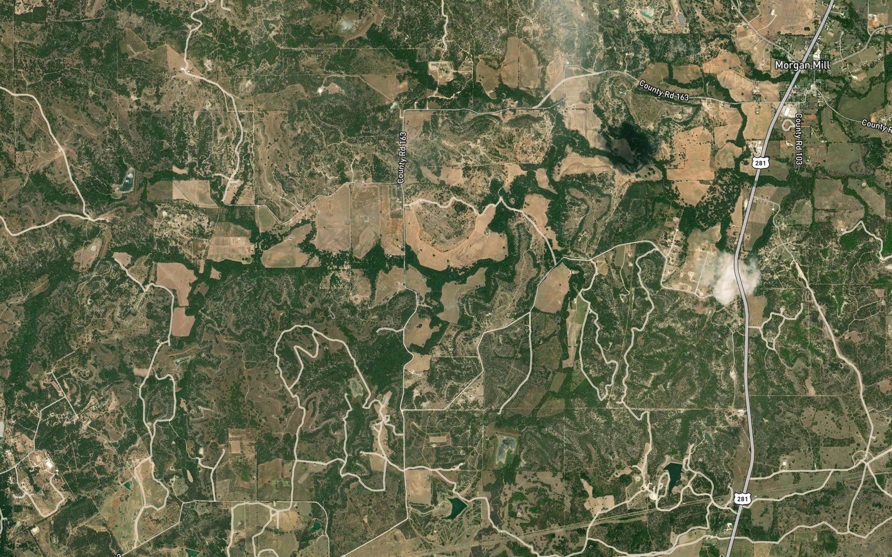 Satellite map of the Rough Creek
