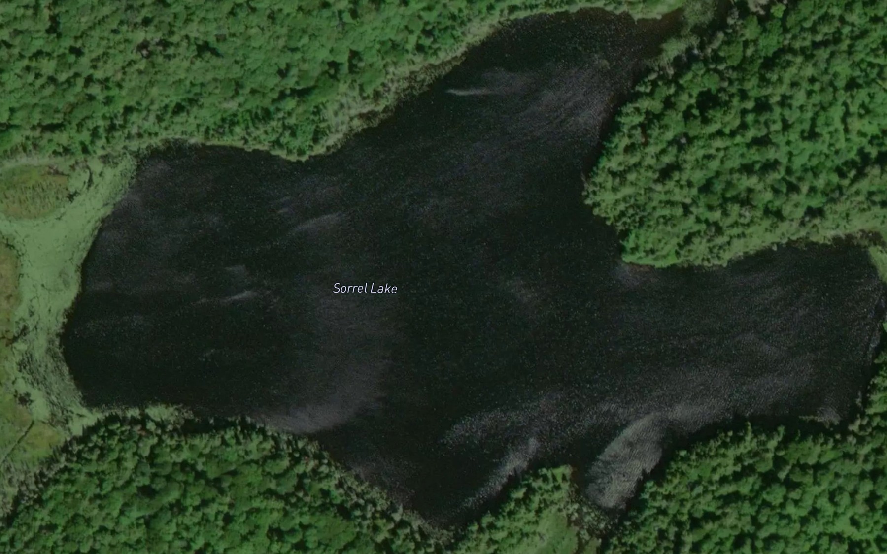 Satellite map of the Sorrel Lake
