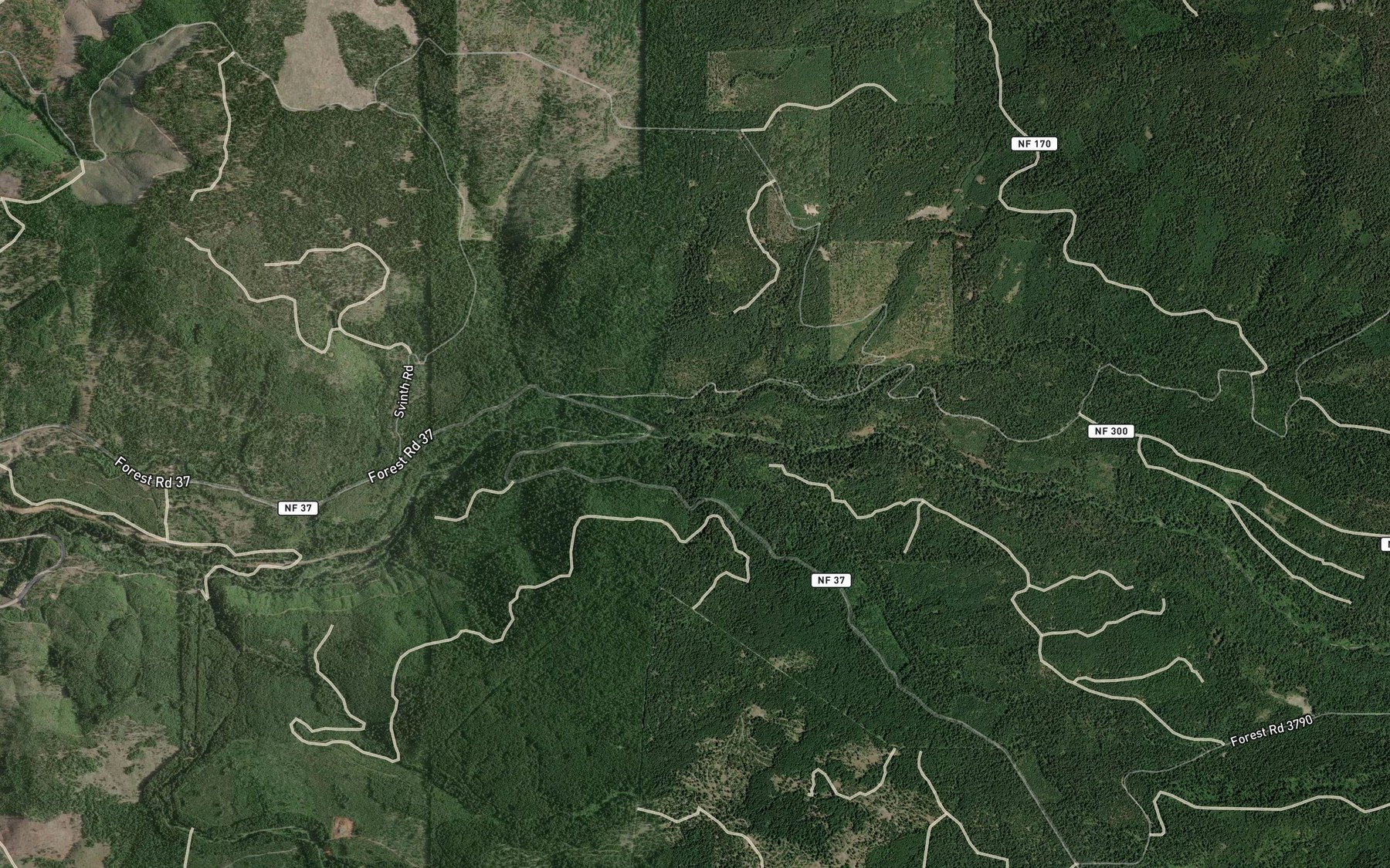 Satellite map of the Gyppo Creek