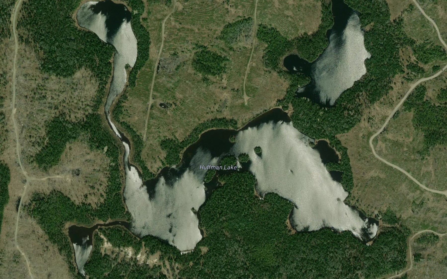 Satellite map of the Huffman Lake