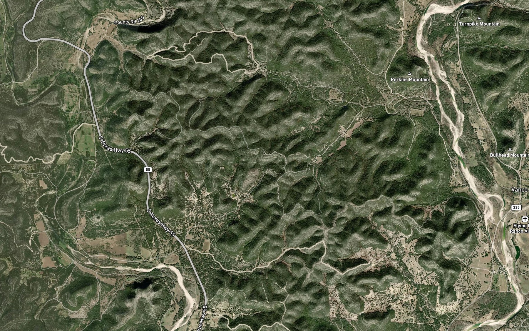 Satellite map of the Round Hole Spring