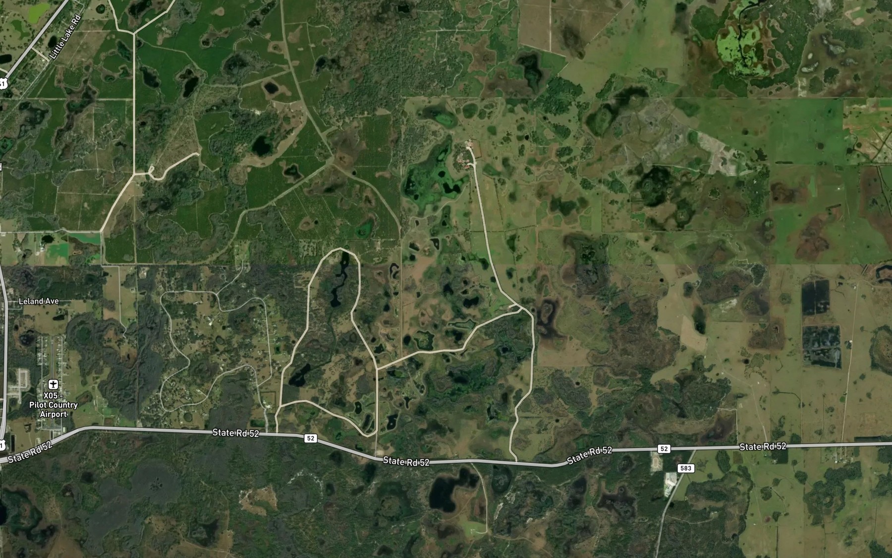 Satellite map of the Spivey Lake