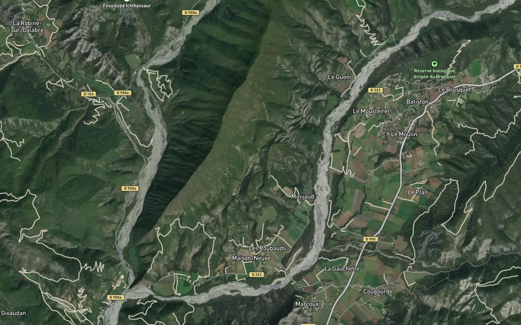 Satellite map of the Galabre