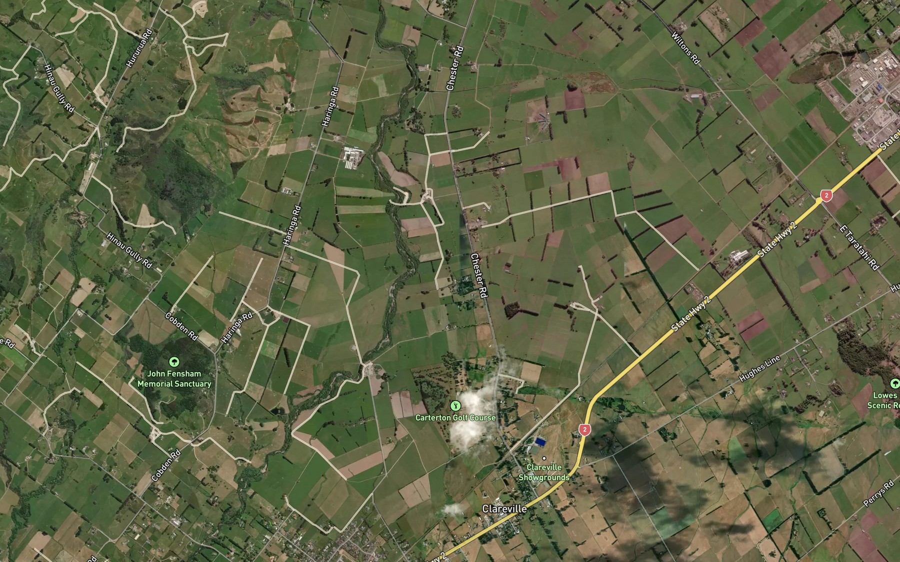Satellite map of the Booths Creek
