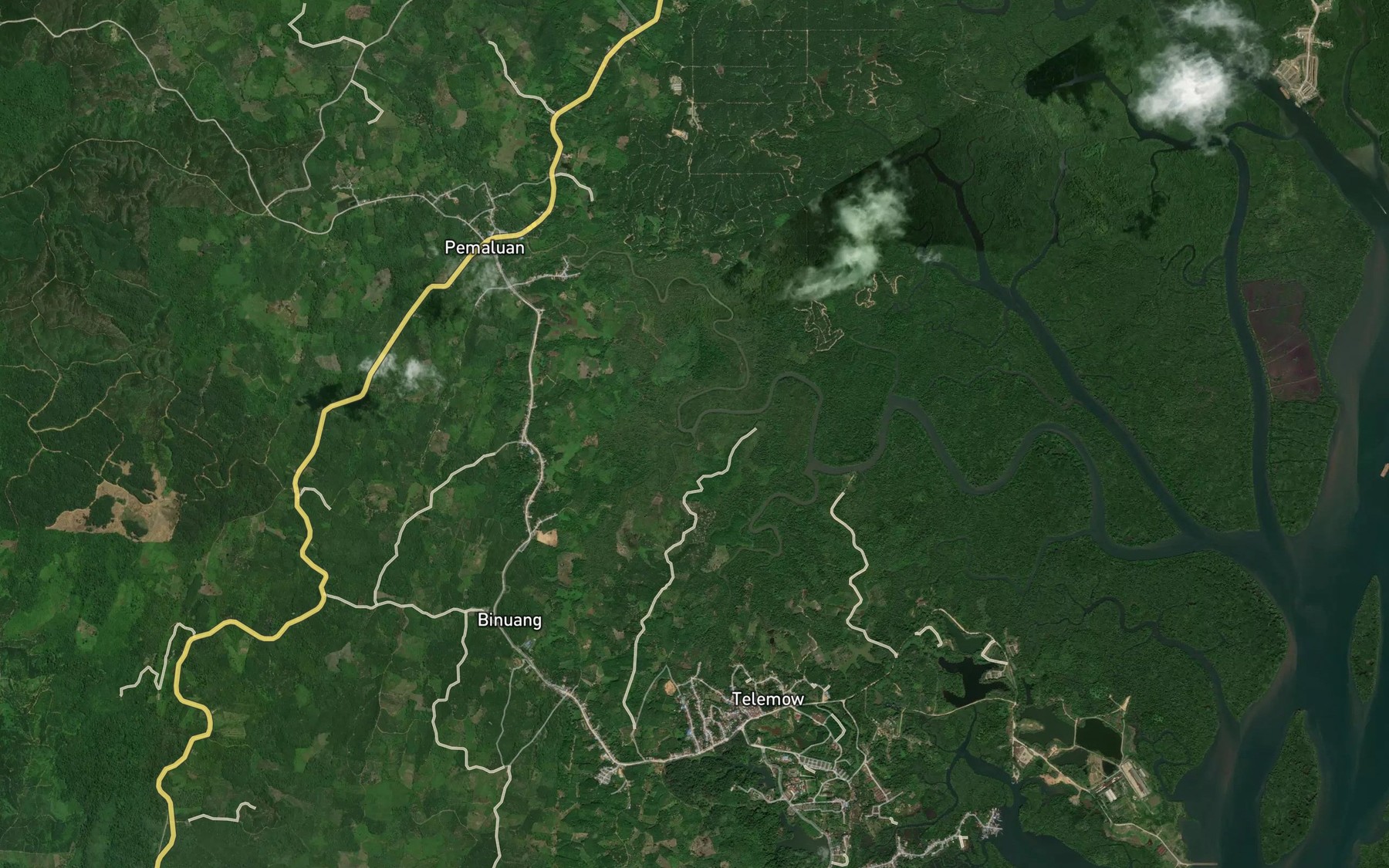 Satellite map of the Sungai Biduk