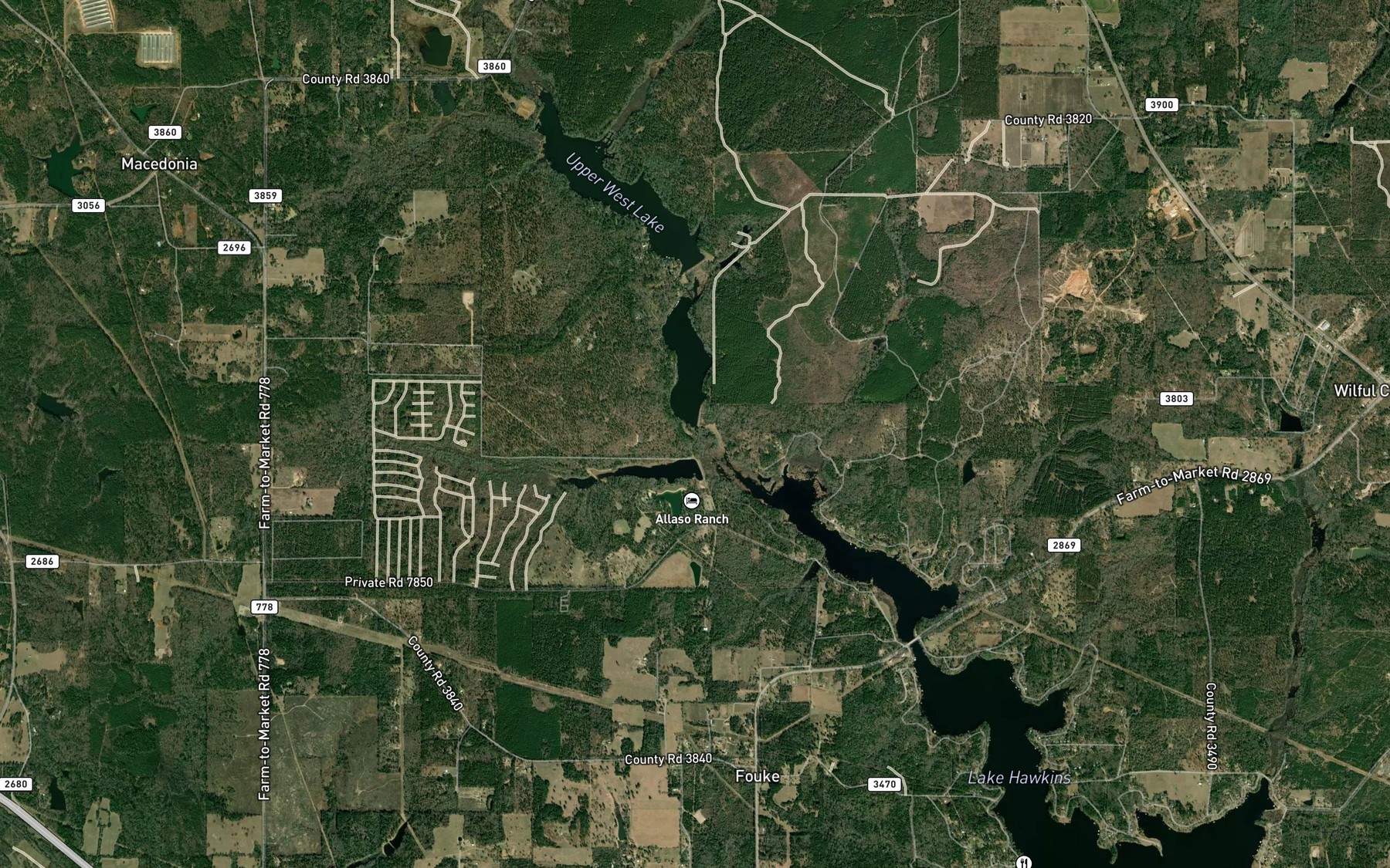 Satellite map of the West Lakes