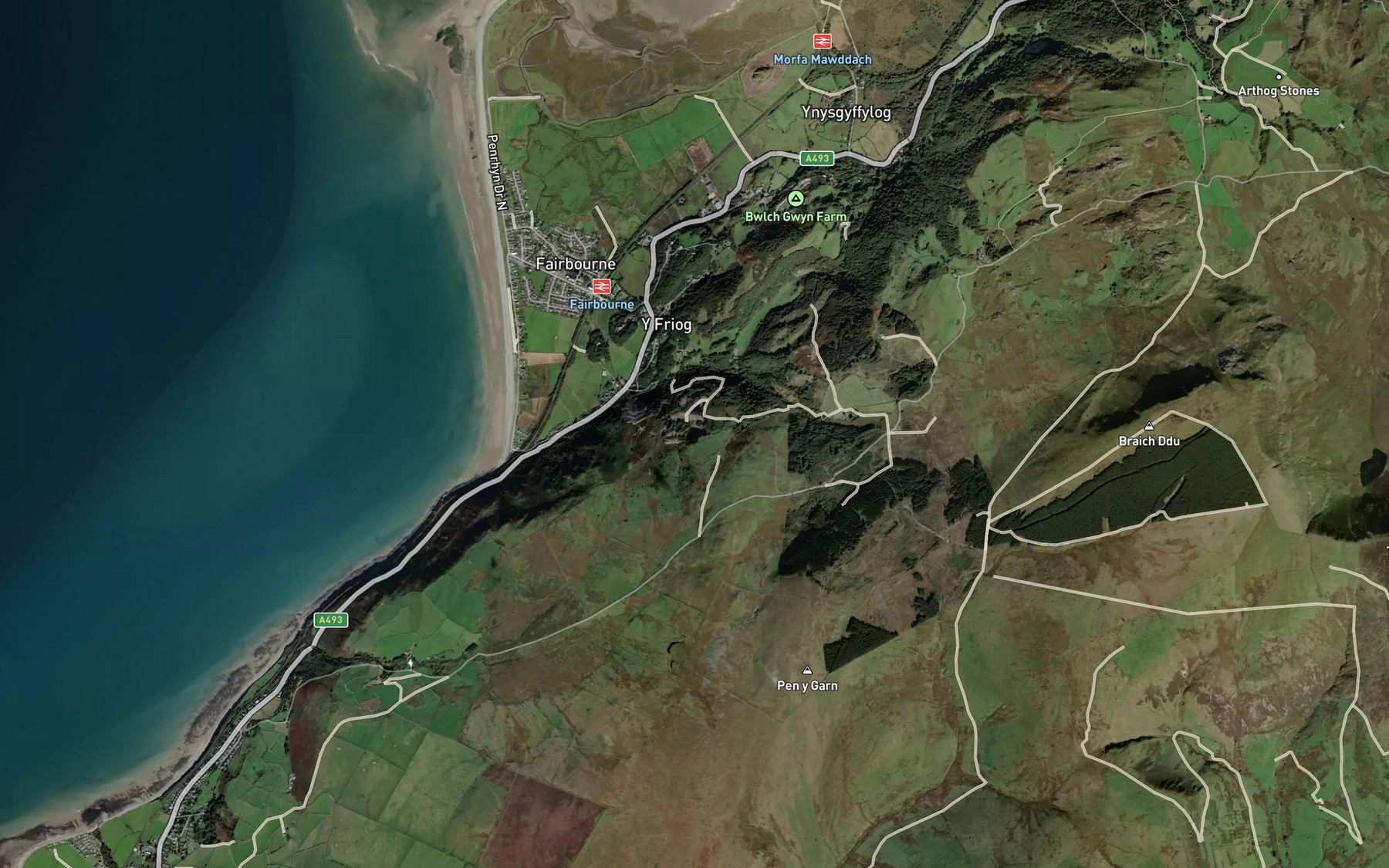 Satellite map of the Blue Lake