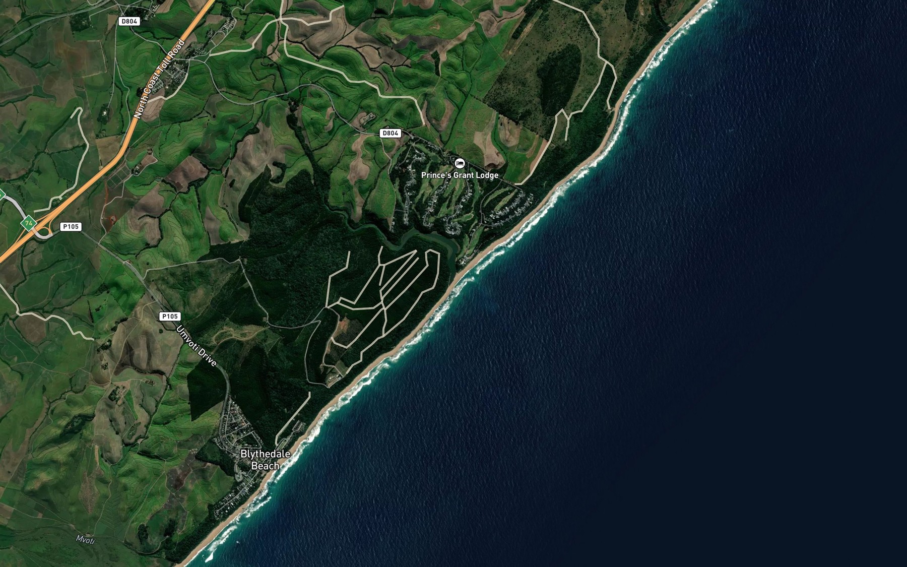 Satellite map of the Mdlotane