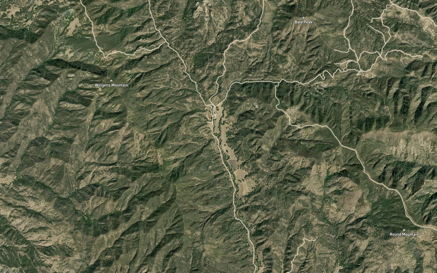 Satellite map of the East Fork North Fork Lewis River