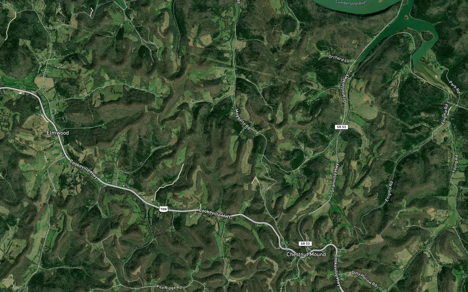 Satellite map of the Laurel Lake