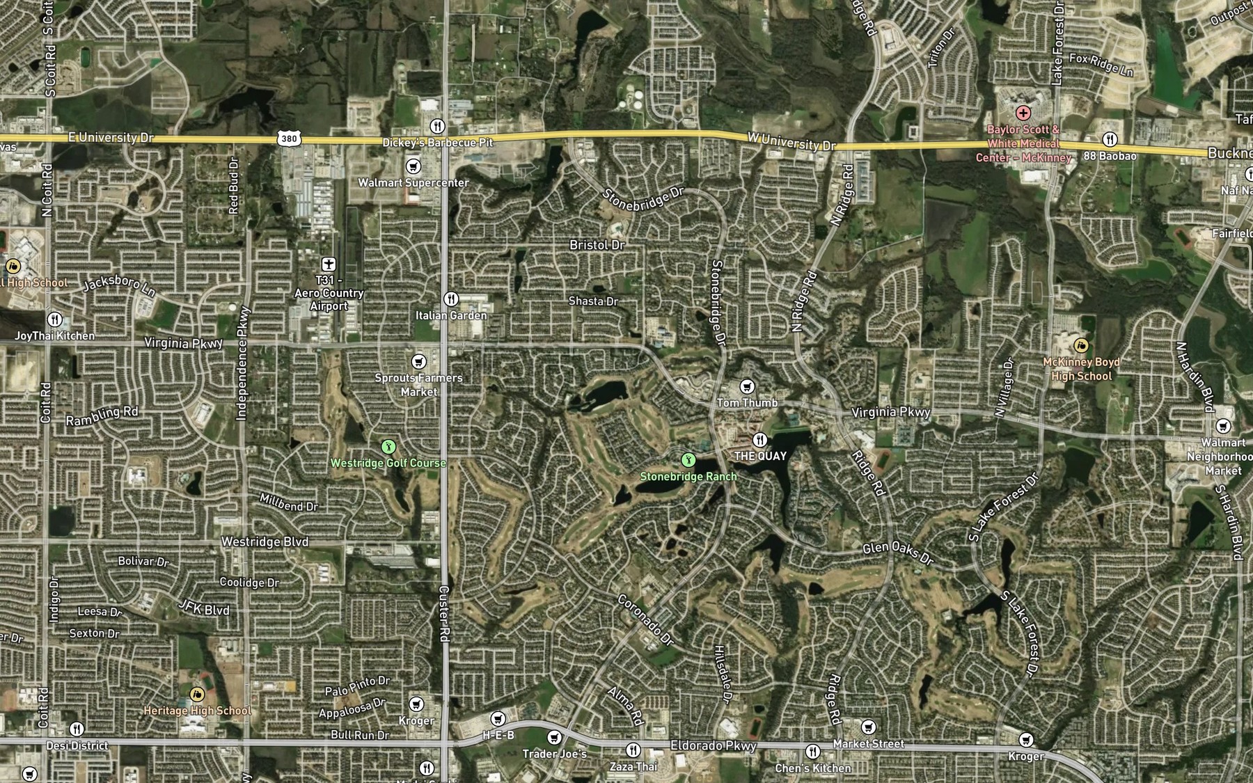 Satellite map of the Soil Conservation Service Site 3a Reservoir