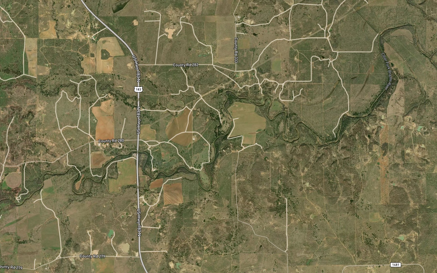 Satellite map of the Givens Creek
