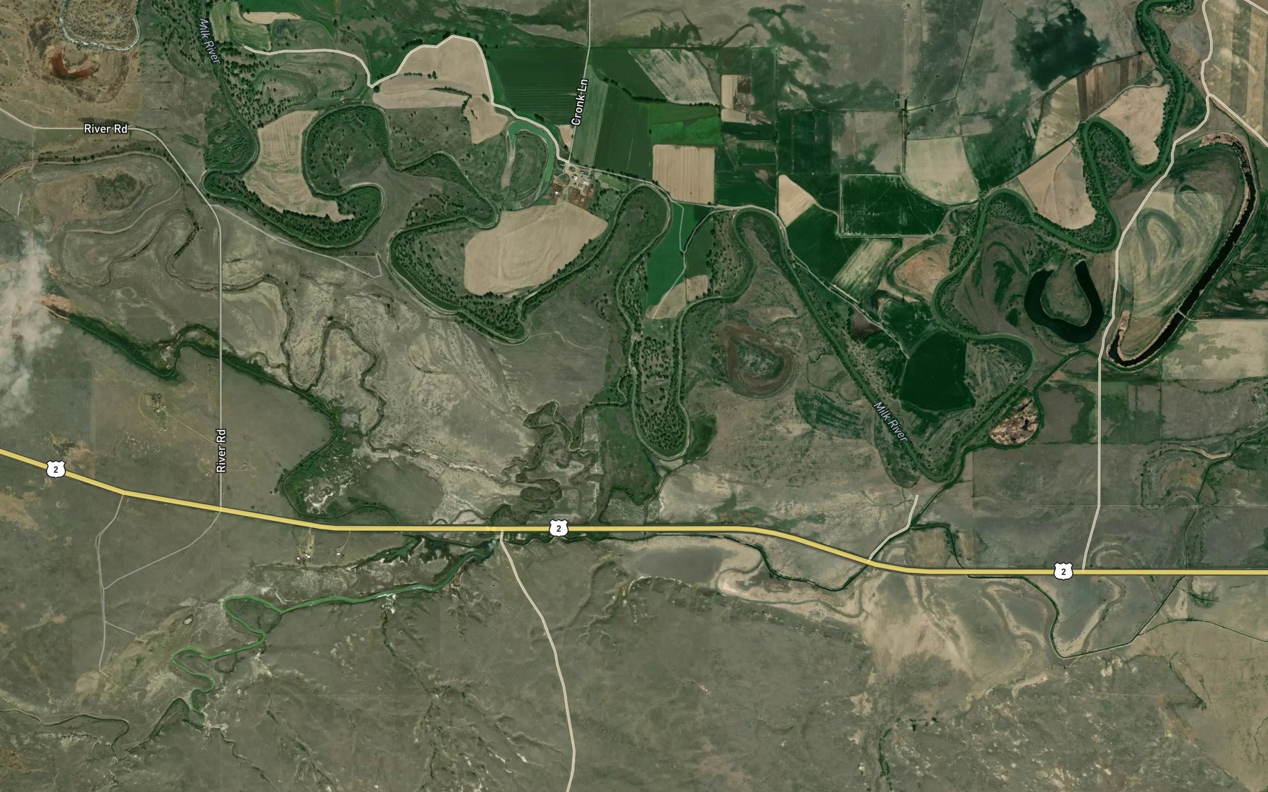 Satellite map of the White Bear Creek