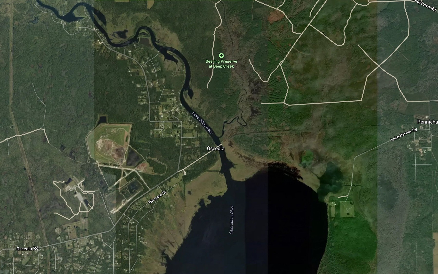Satellite map of the Deep Creek