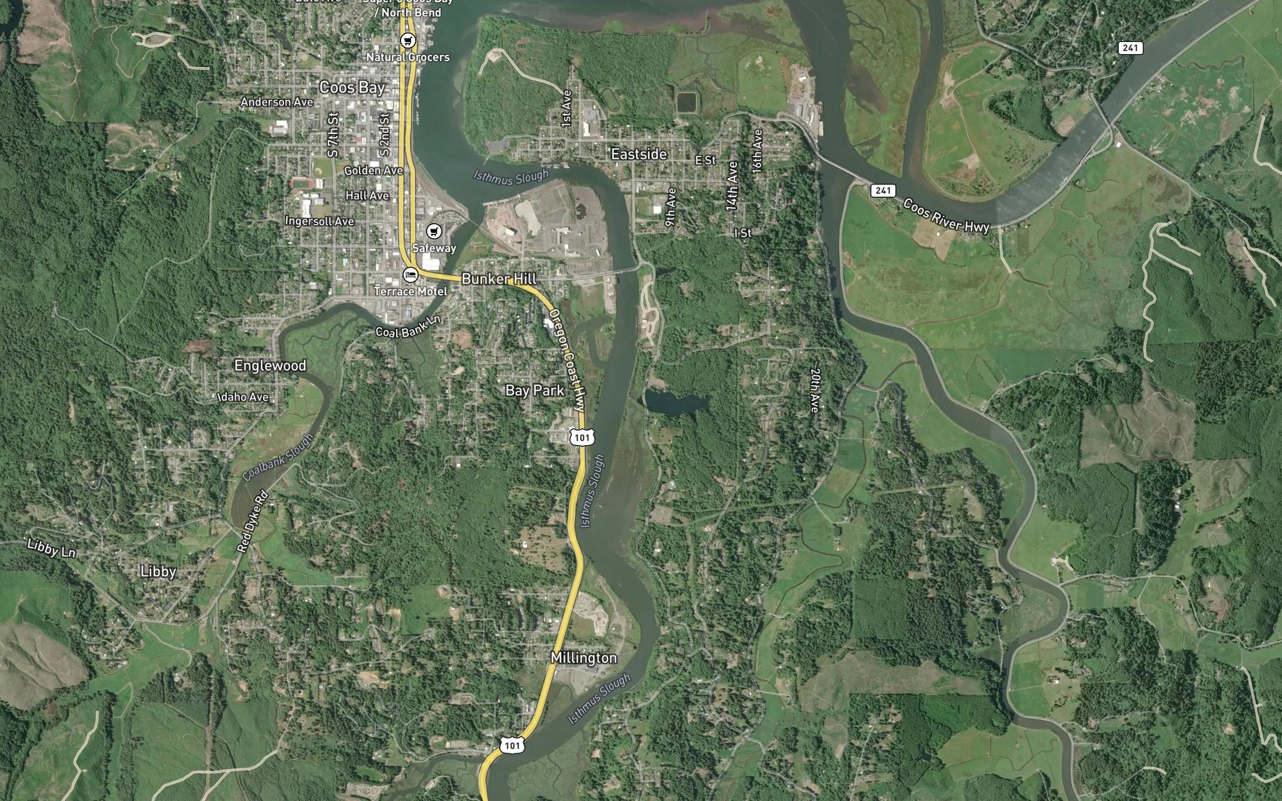 Satellite map of the Smith Reservoir
