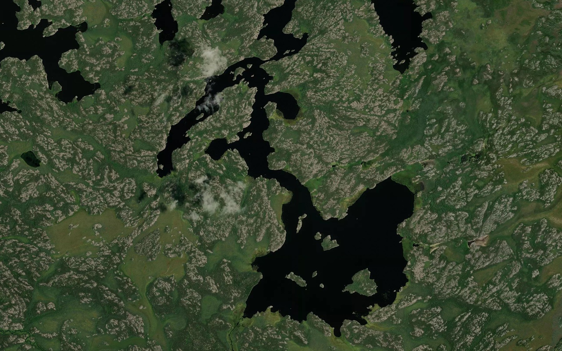Satellite map of the Pakwa Lake