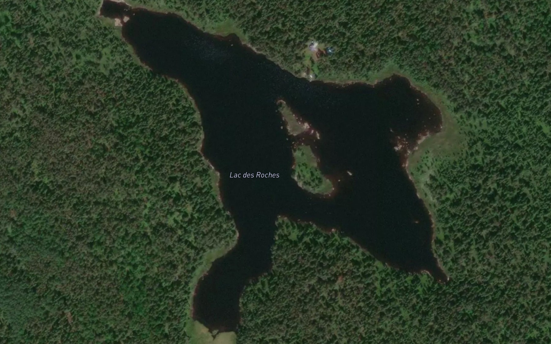 Satellite map of the Lac des Roches