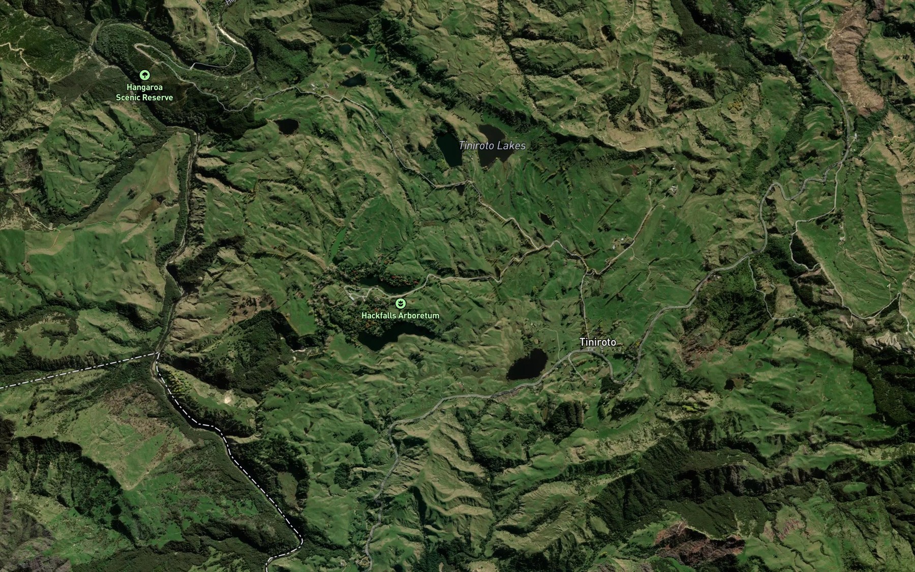 Satellite map of the Lake Rotokaha