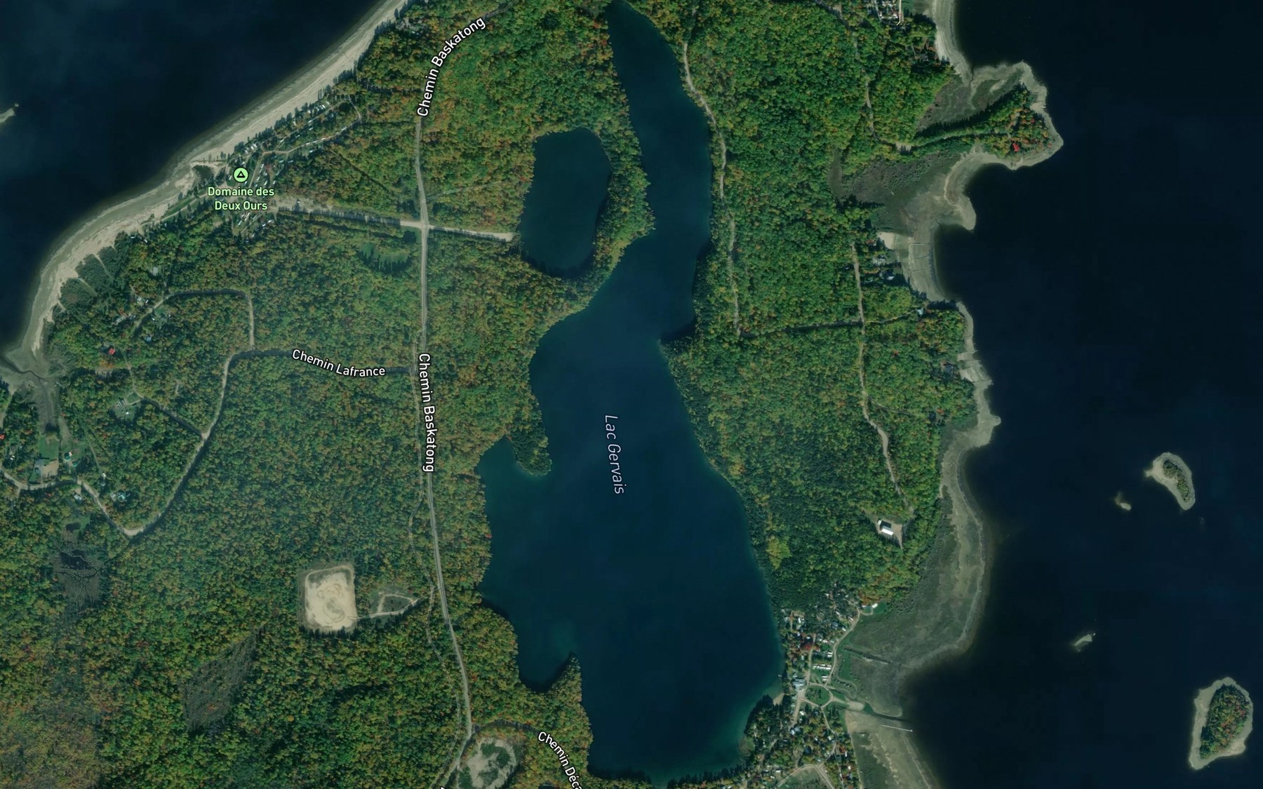 Satellite map of the Lac Gervais
