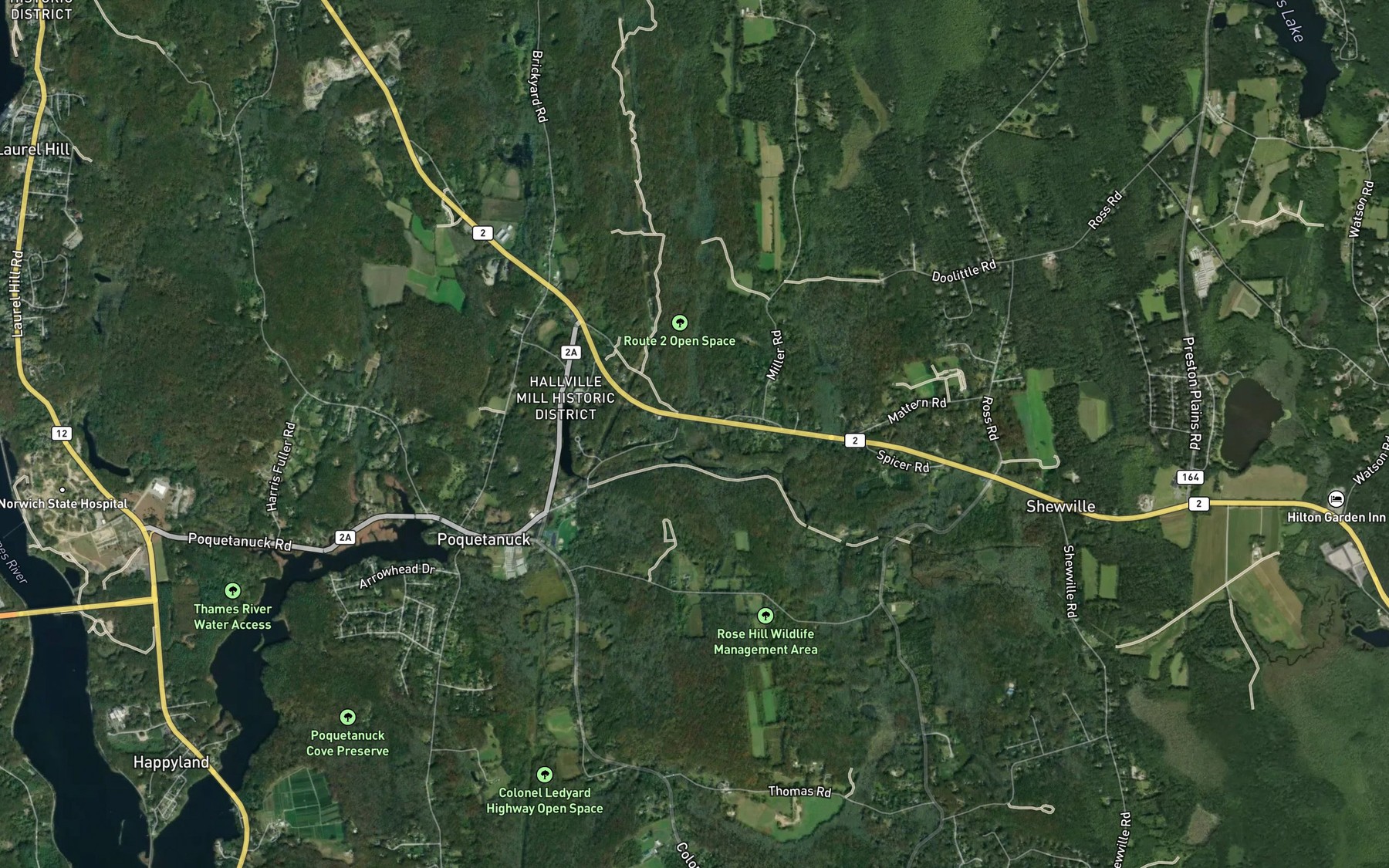 Satellite map of the Myers Brook