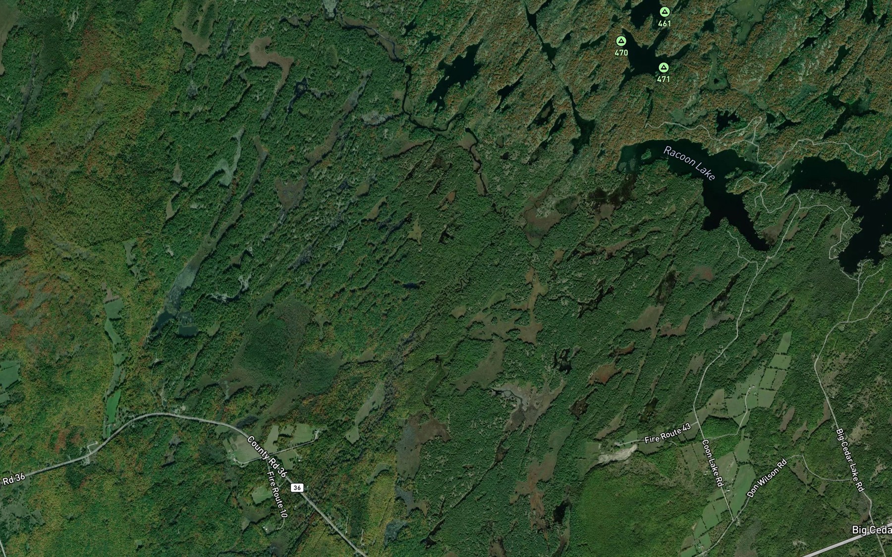 Satellite map of the Buzzard Creek