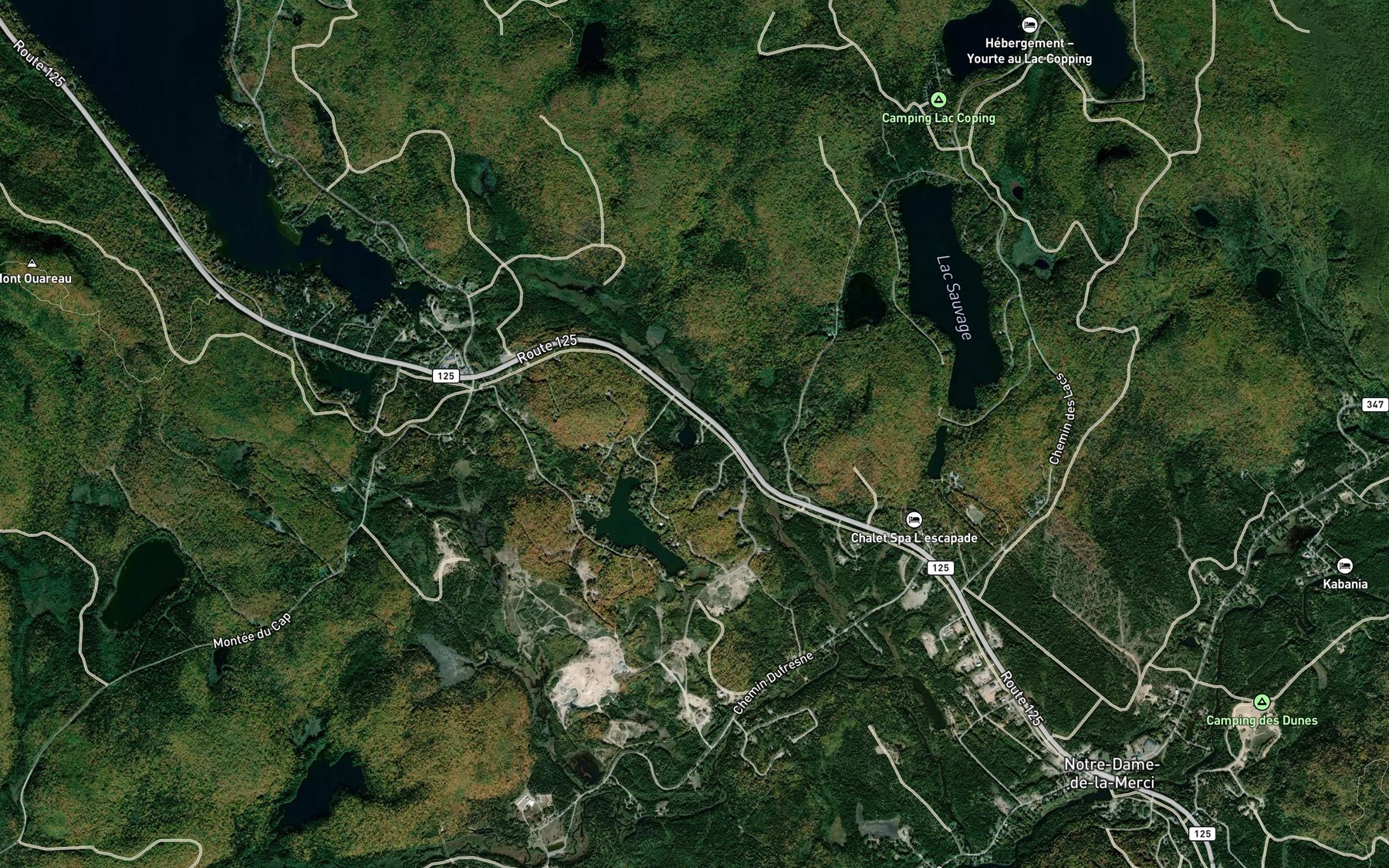 Satellite map of the Lac a Brunelle
