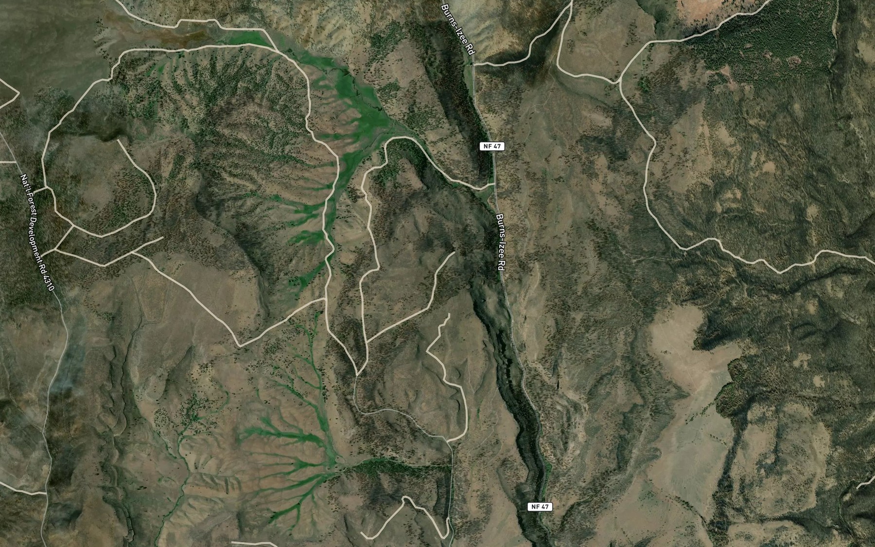 Satellite map of the Hunter Spring